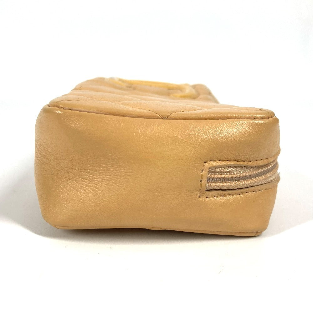 Chanel Cambon line CC COCO Mark Beige Leather Handbag