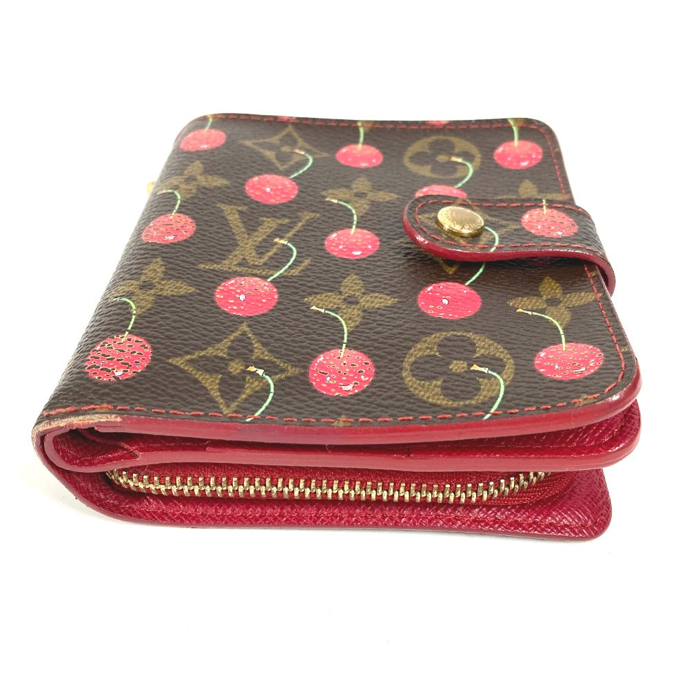 Louis Vuitton Folded M95005 Cherry by Takashi Monogram Canvas Brown Wallet Case