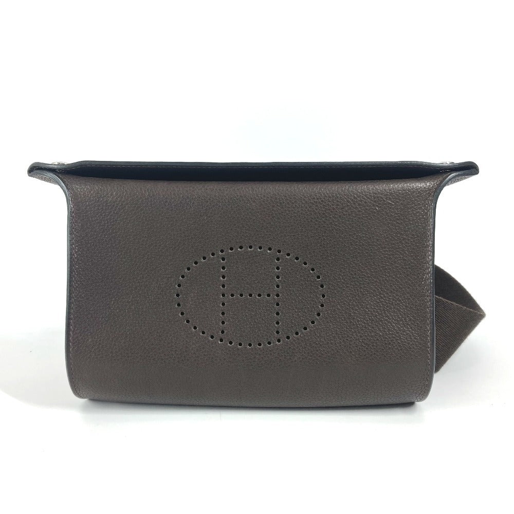 Hermes Shoulder Bag Togo Dark Punching Vidoposch Unisex Unisex Brown Logo
