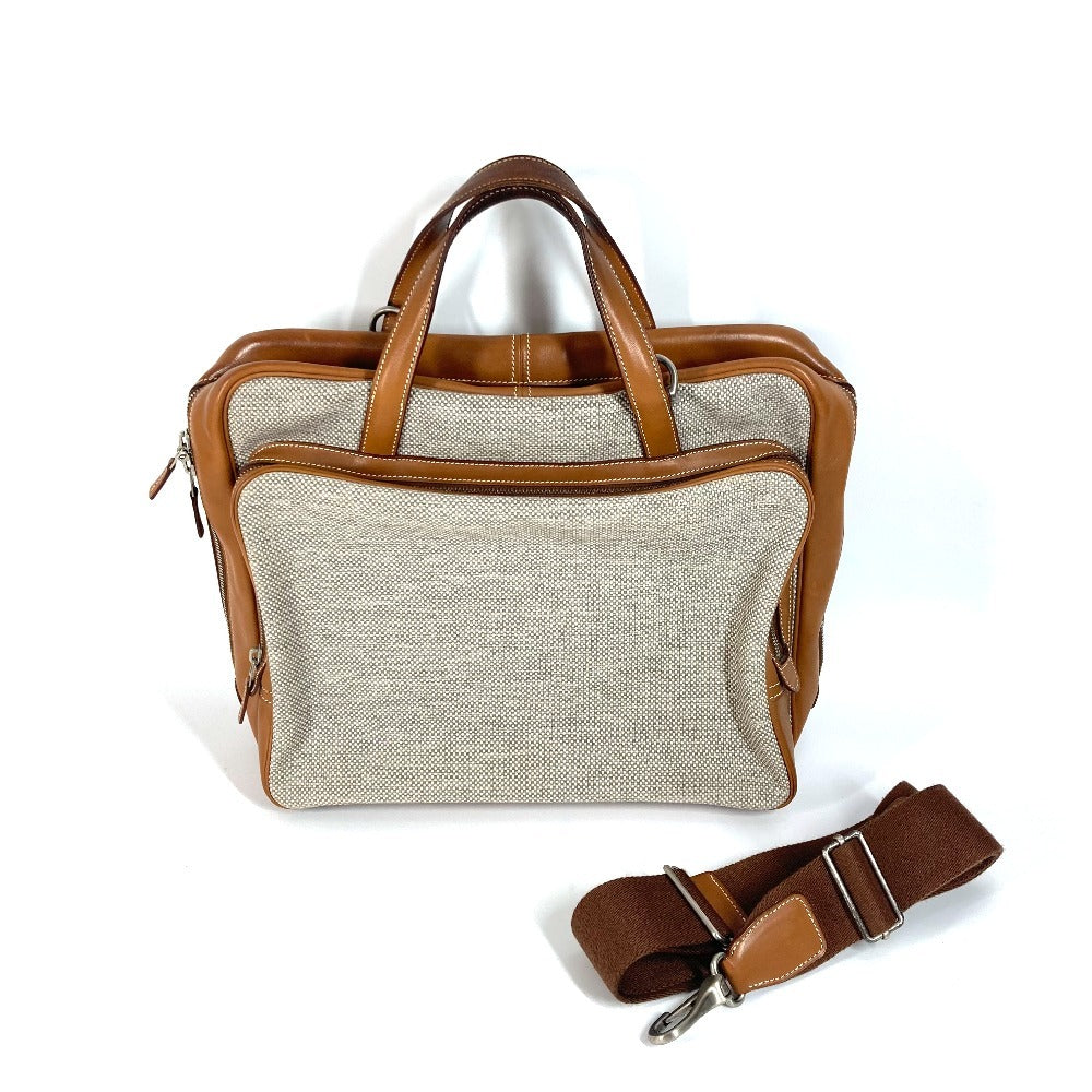 Hermes Business Bag Toile Technique Barenia 2Way Bag Currysh Brown Travel Bag