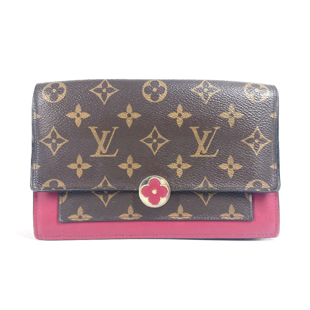 Louis Vuitton Long Purse M69578 Portefeuille Flor Monogram Canvas Brown Chain Wallet Case
