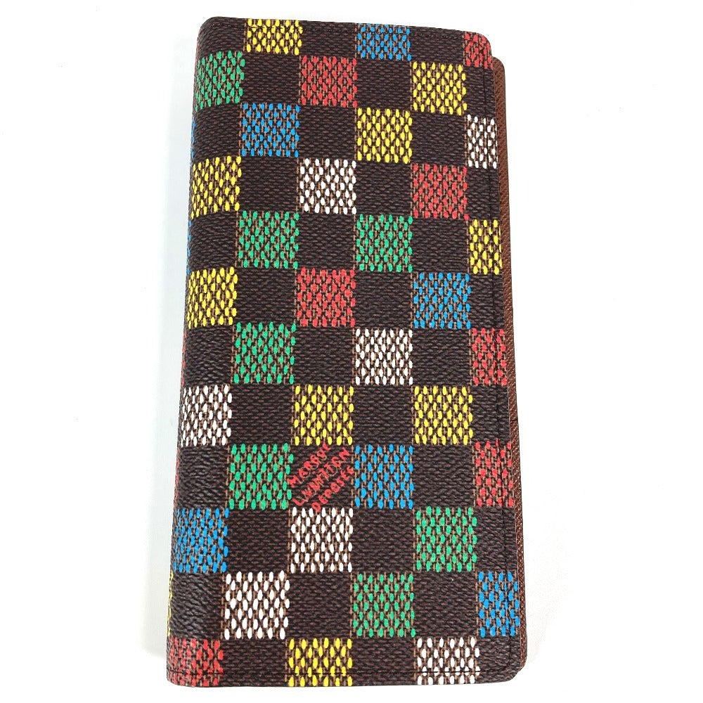 Louis Vuitton Long Purse N00141 Damier Birds Canvas Brown Wallet Case