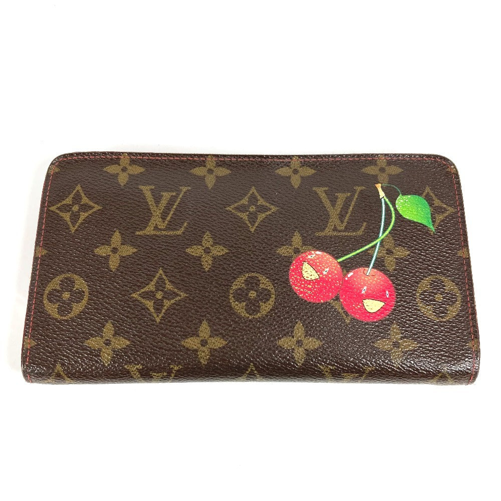Louis Vuitton Long Purse M95006 Cherry Monogram Canvas Brown Wallet Case Mo 10