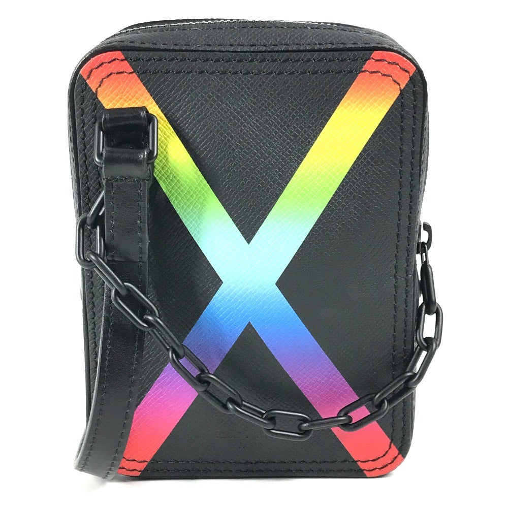 Louis Vuitton M30332 Taiga rainbow Danube Leather Black Crossbody Bag Mo 3