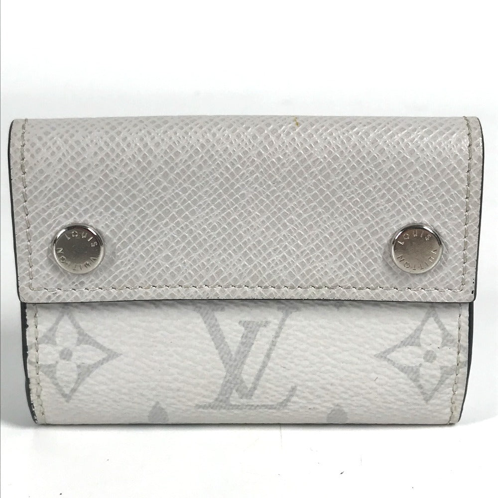 Louis Vuitton Trifold M67621 Taiga Taigalama Discovery Monogram Leather Canvas White Wallet Case