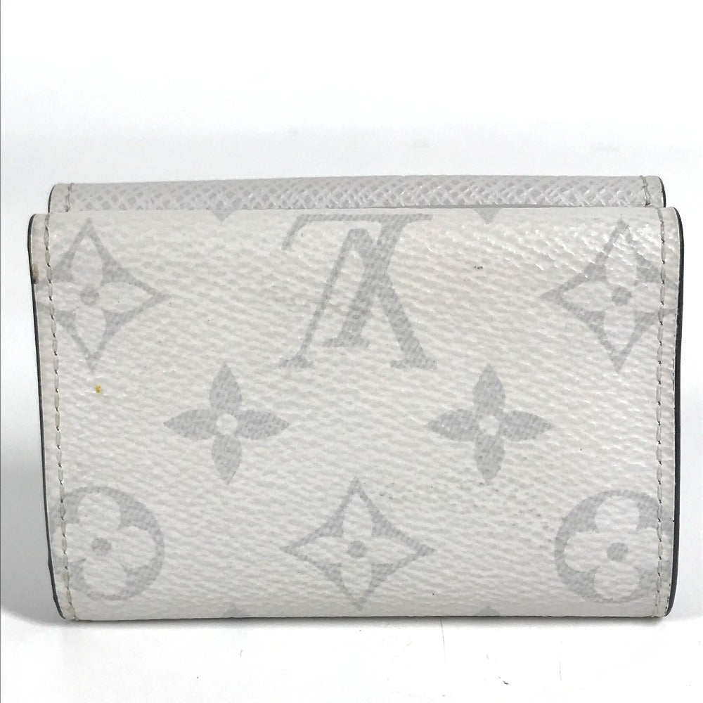 Louis Vuitton Trifold M67621 Taiga Taigalama Discovery Monogram Leather Canvas White Wallet Case