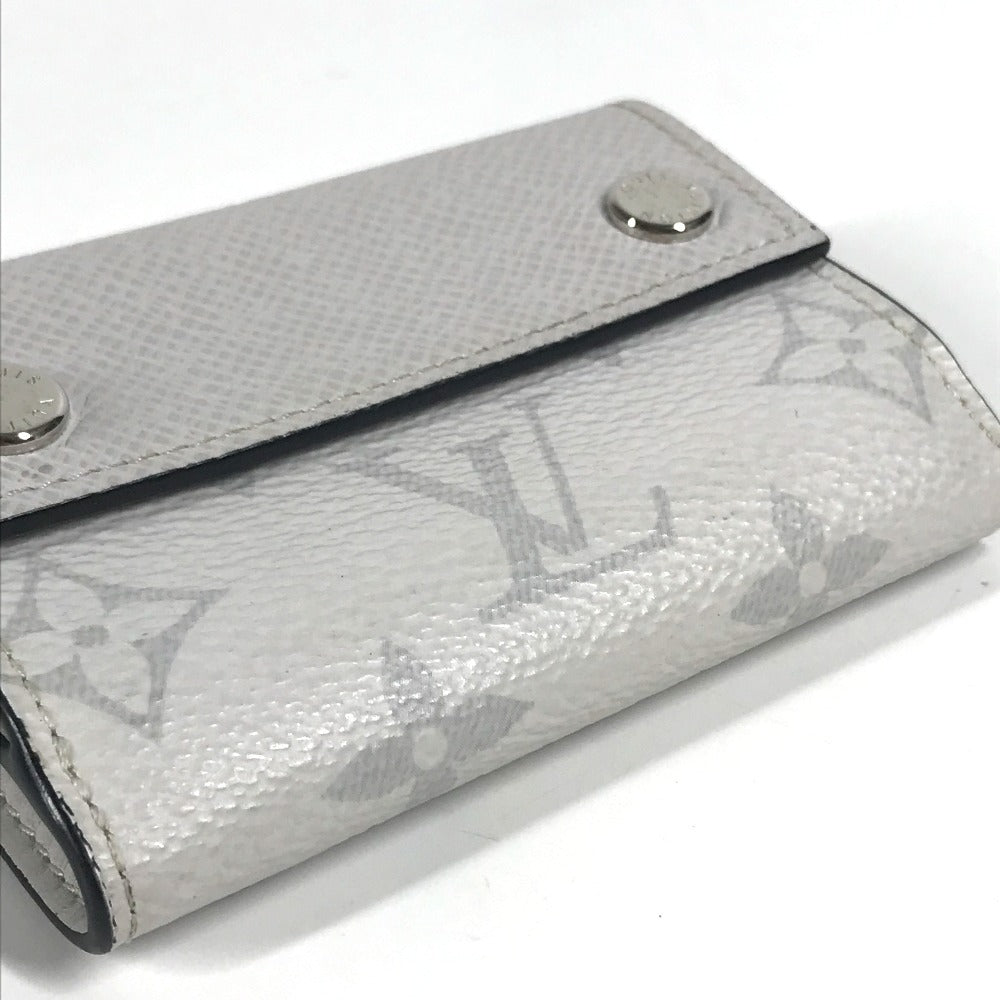 Louis Vuitton Trifold M67621 Taiga Taigalama Discovery Monogram Leather Canvas White Wallet Case