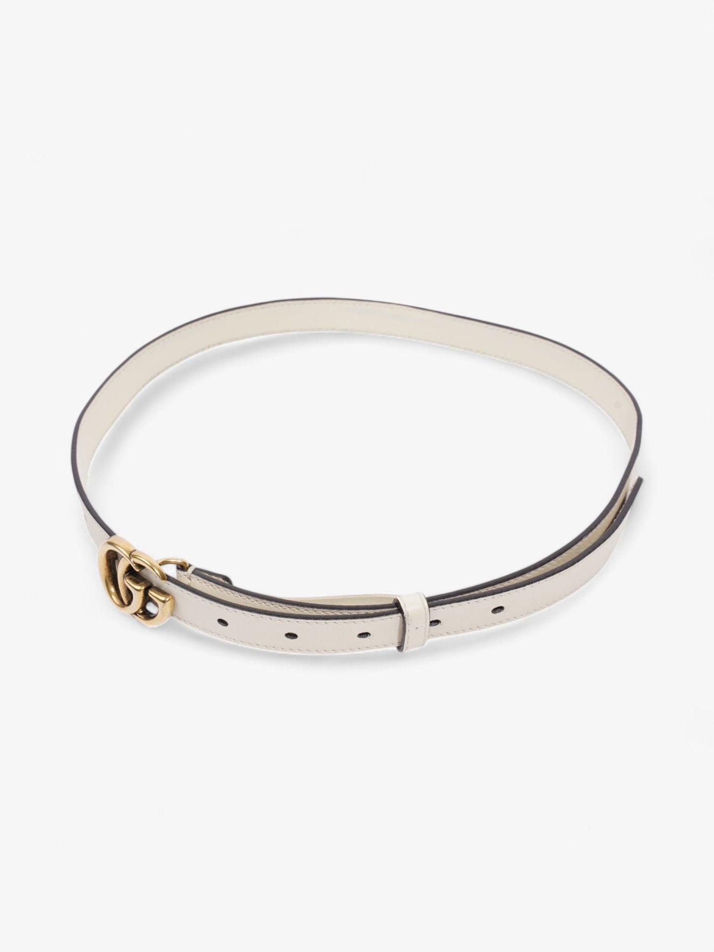 Gucci Marmont Thin Belt Handbag Leather White Accessory 80Cm 32