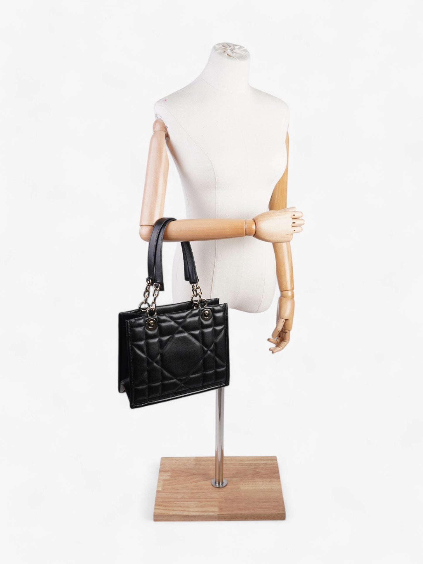 Dior Christian Archi Cannage Bage Shoulder Bag Leather Black