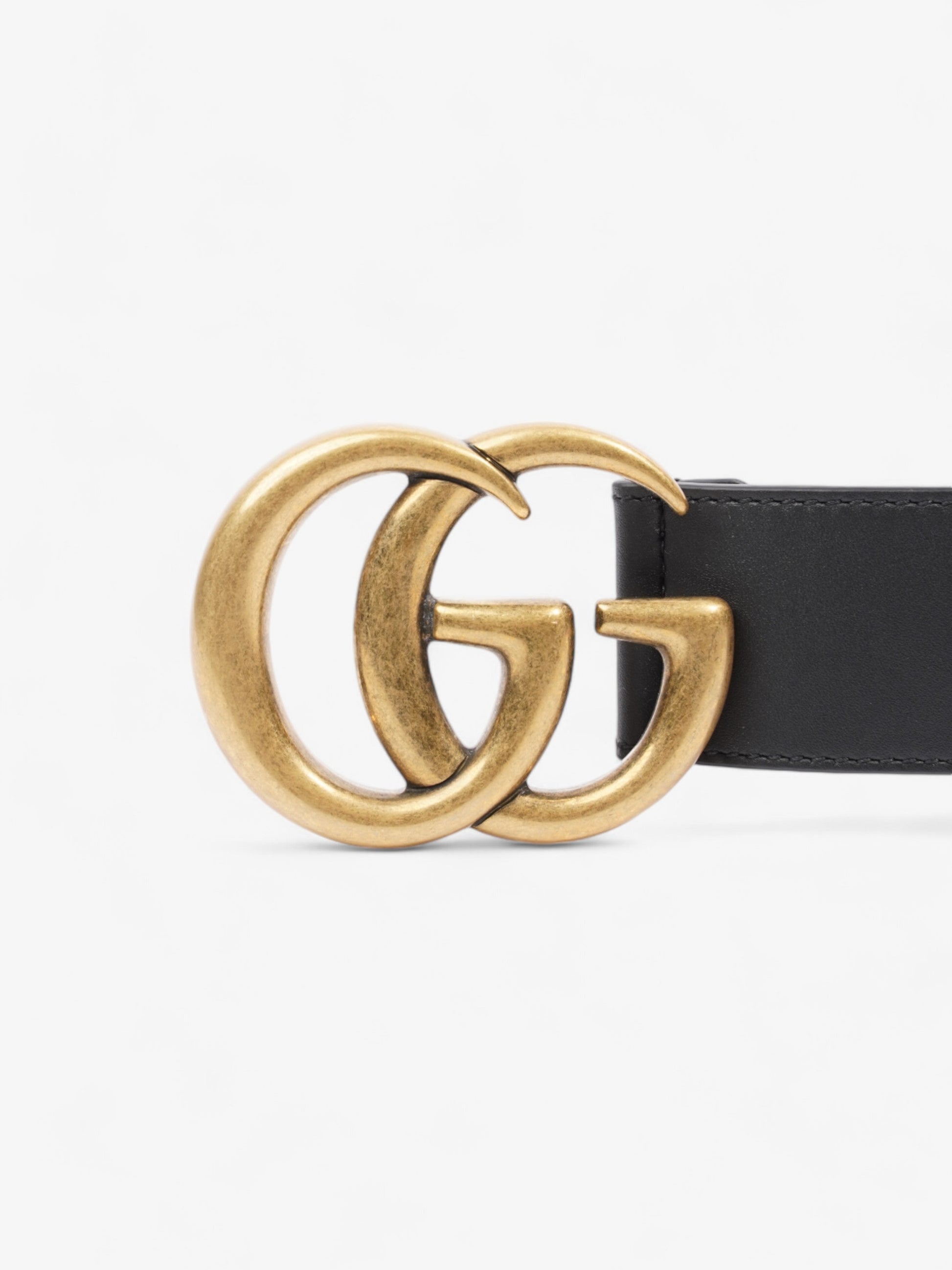 Gucci Marmont Re Edition Wide Belt Handbag Leather Black Accessory 95Cm 38