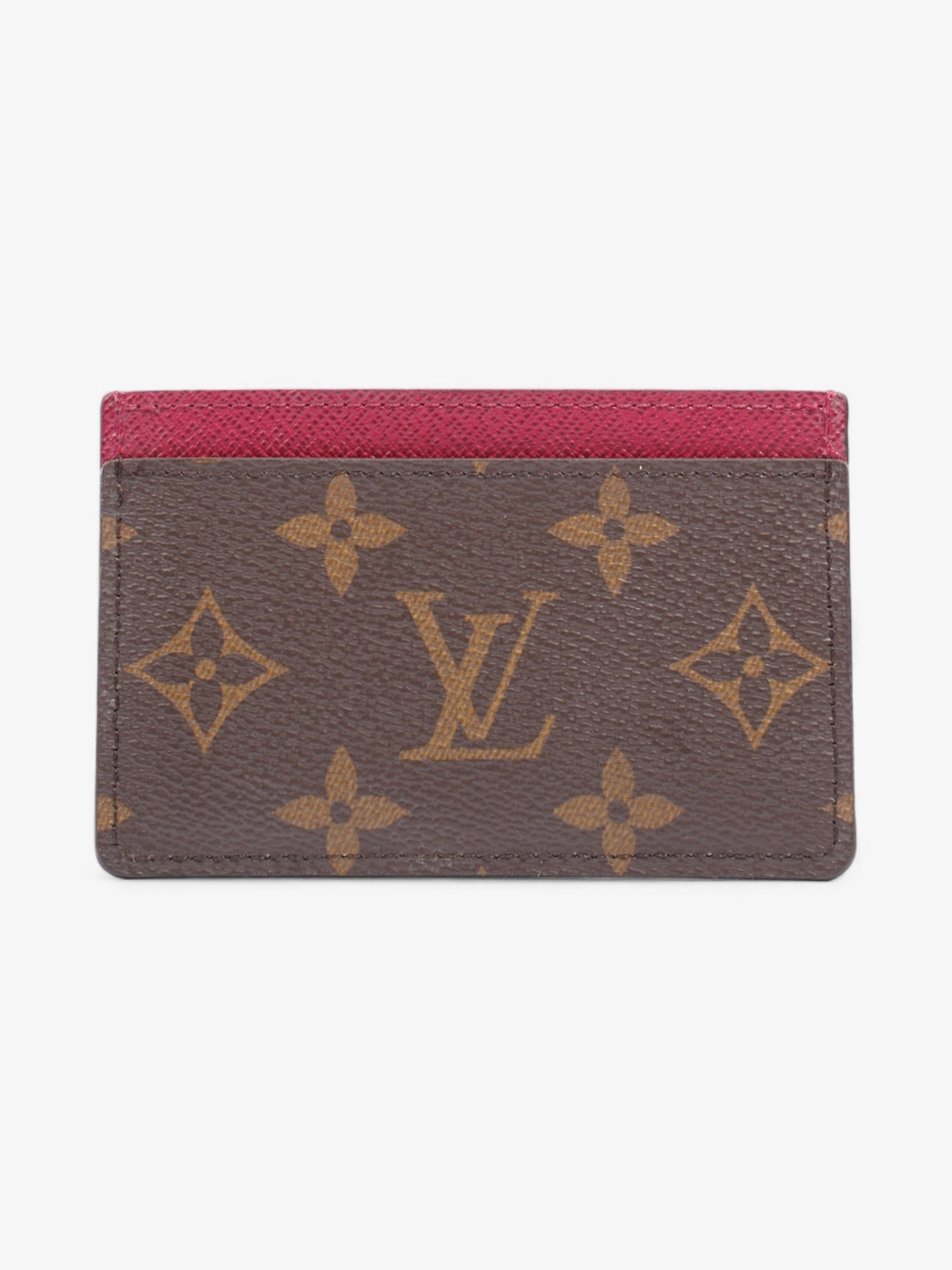 Louis Vuitton Card Holder Fuschia Coated Monogram Canvas Coated Canvas Wallet Case