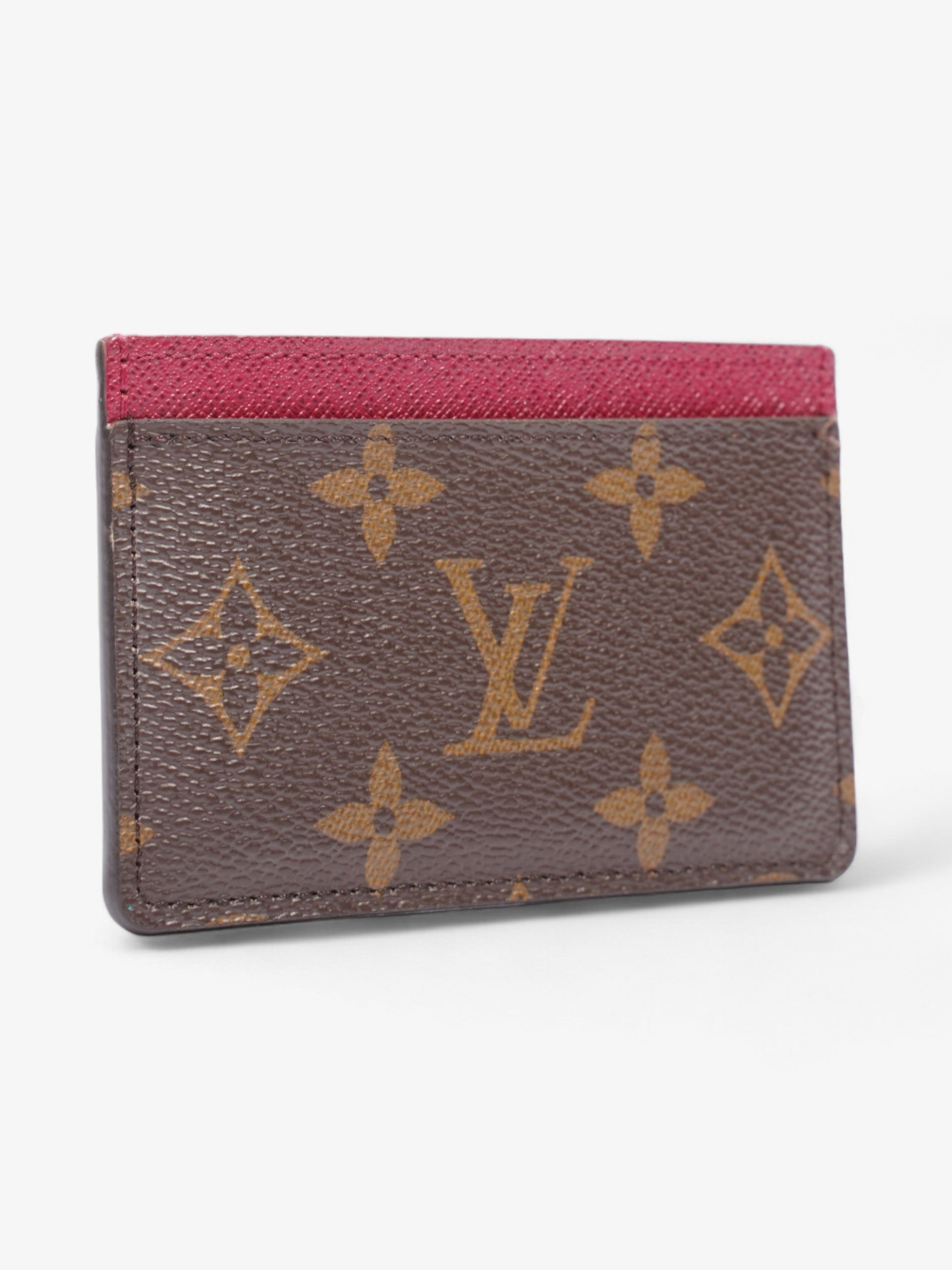 Louis Vuitton Card Holder Fuschia Coated Monogram Canvas Coated Canvas Wallet Case