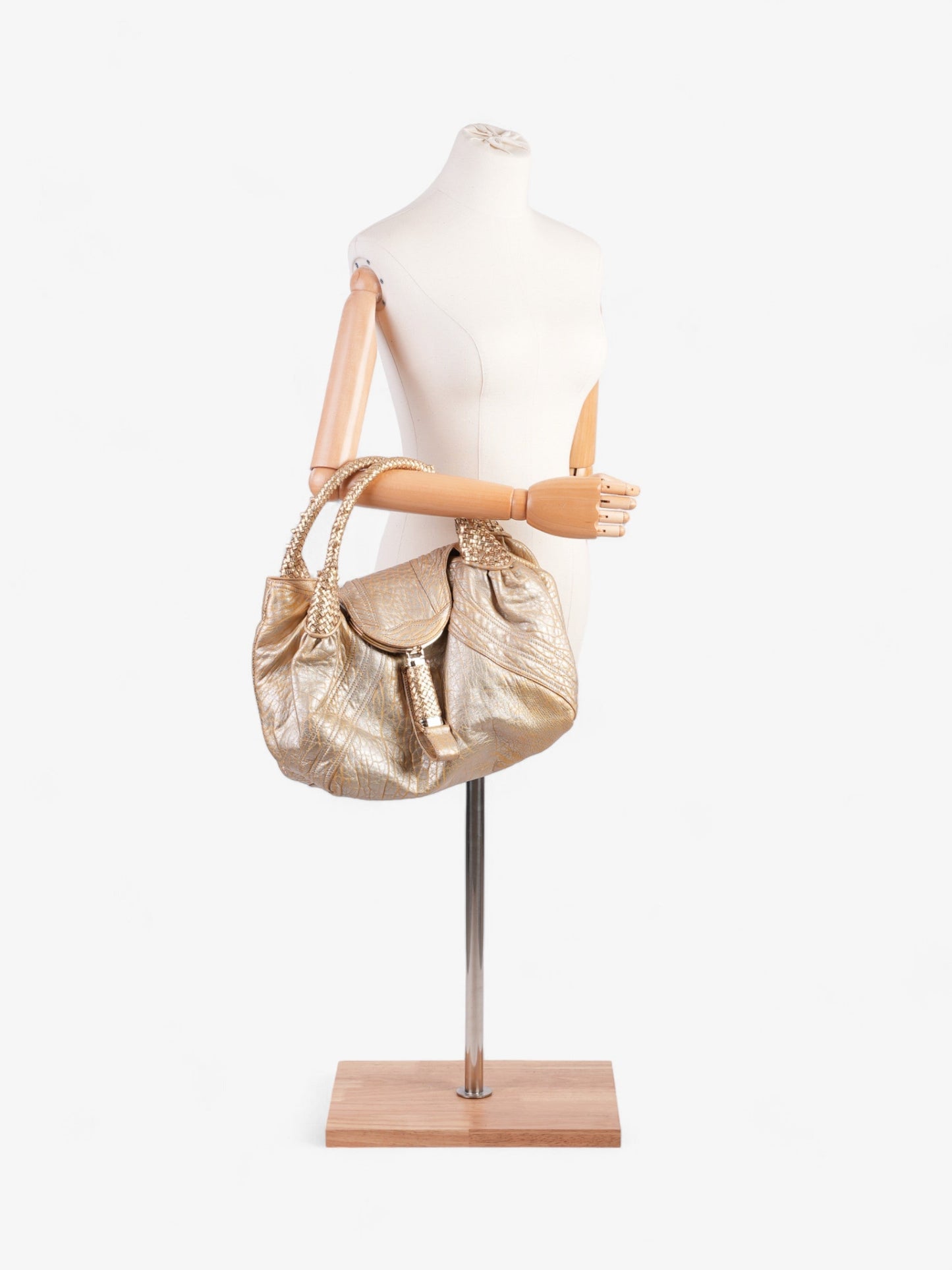 Fendi Spy Bag Leather Gold Silver Shoulder Bag