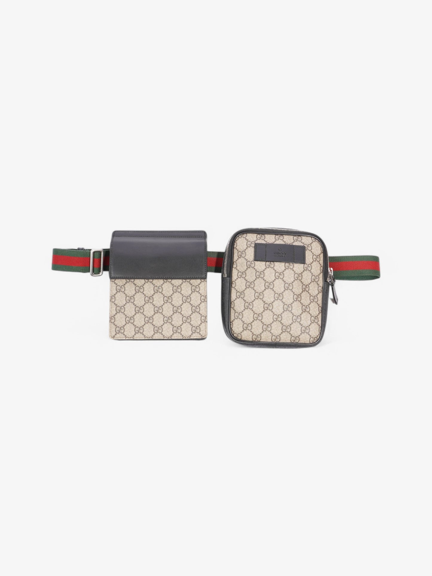 Gucci Two Pocket Belt Bag Supreme Coated Canvas Black Accessory