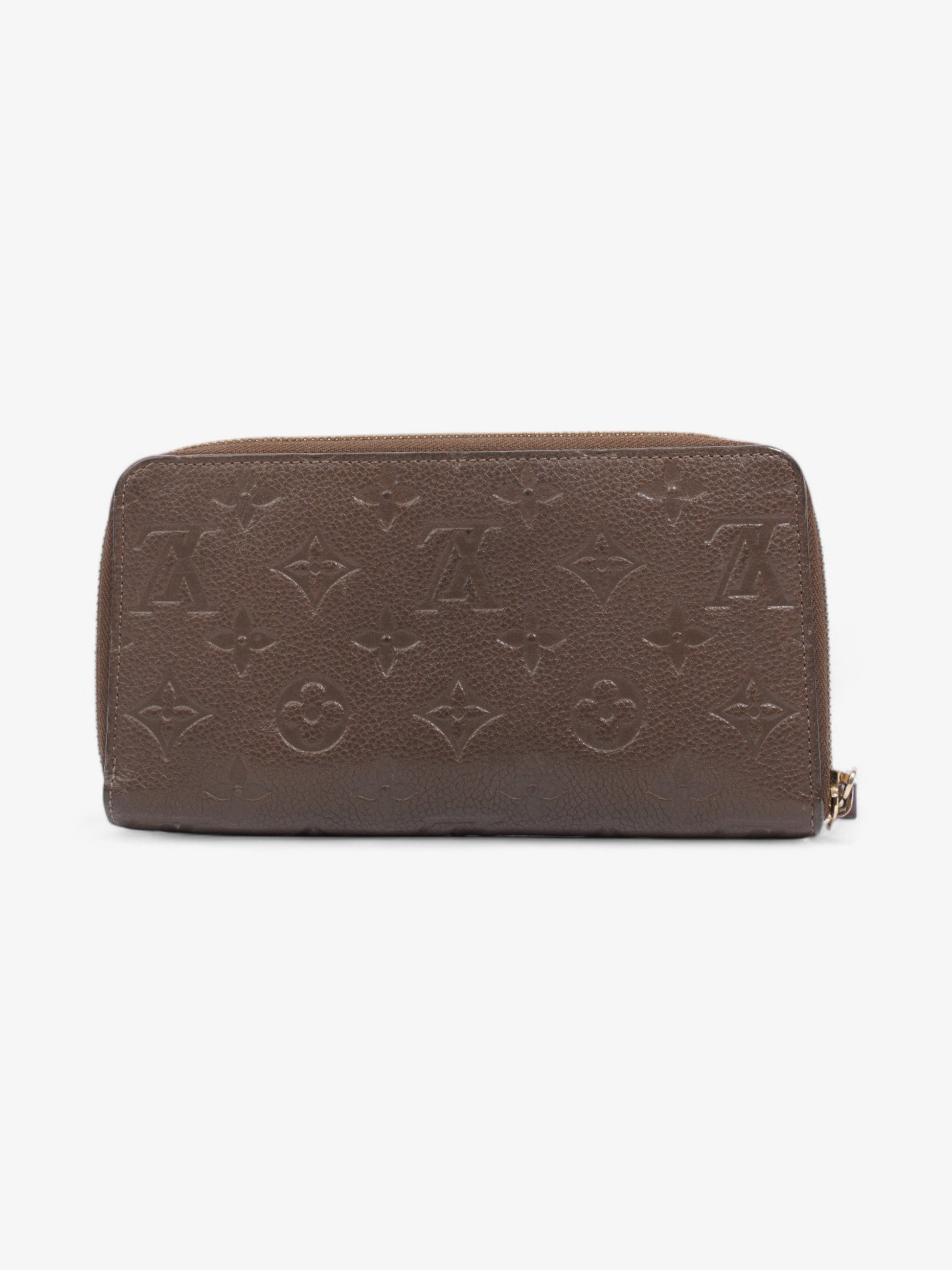 Louis Vuitton Zippy Taupe Leather Lambskin Wallet Case