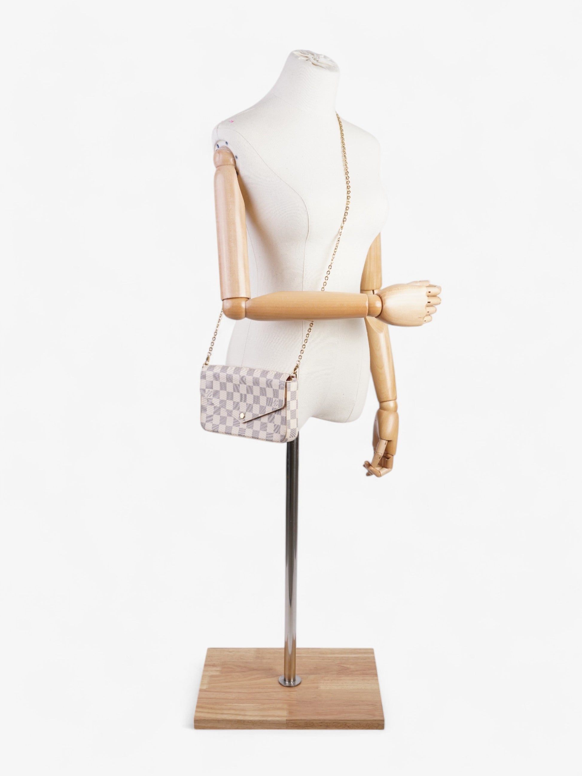 Louis Vuitton Pochette Felicie Azur Coated Damier Canvas Coated Canvas Apparel