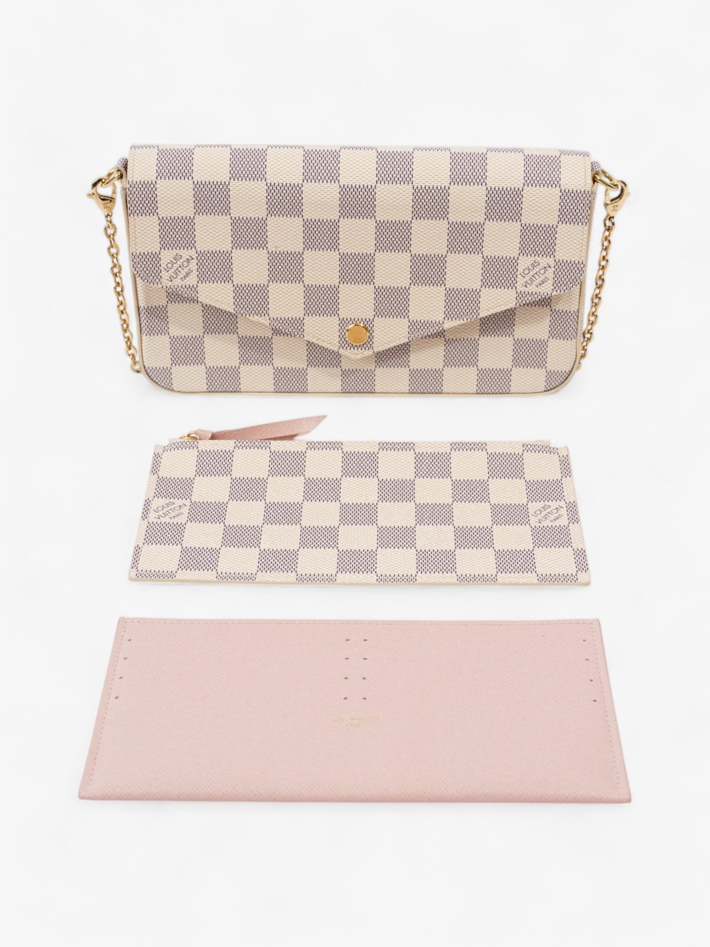 Louis Vuitton Pochette Felicie Azur Coated Damier Canvas Coated Canvas Apparel