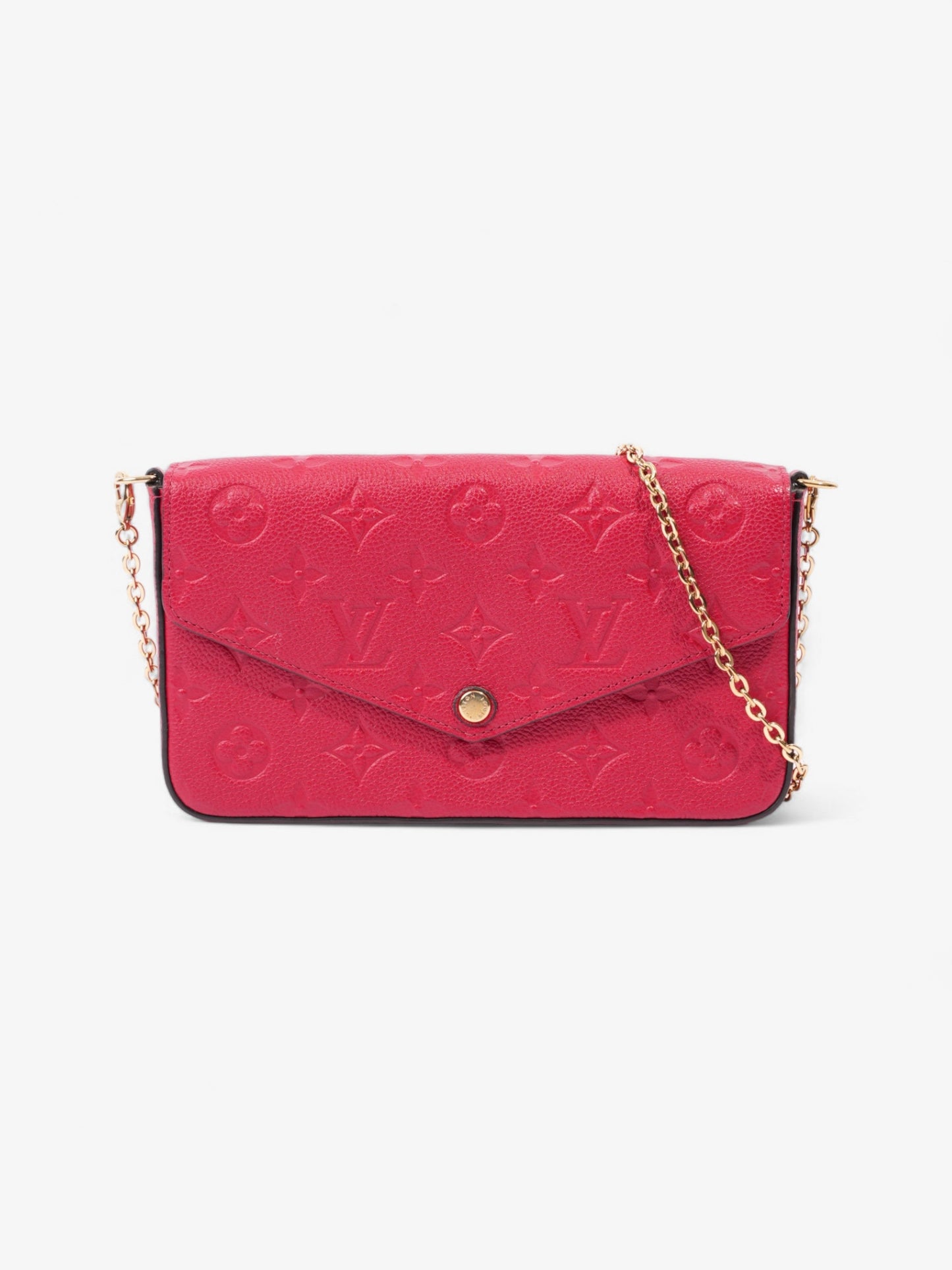 Louis Vuitton Pochette Felicie Monogram Empreinte Leather Red Clutch Bag