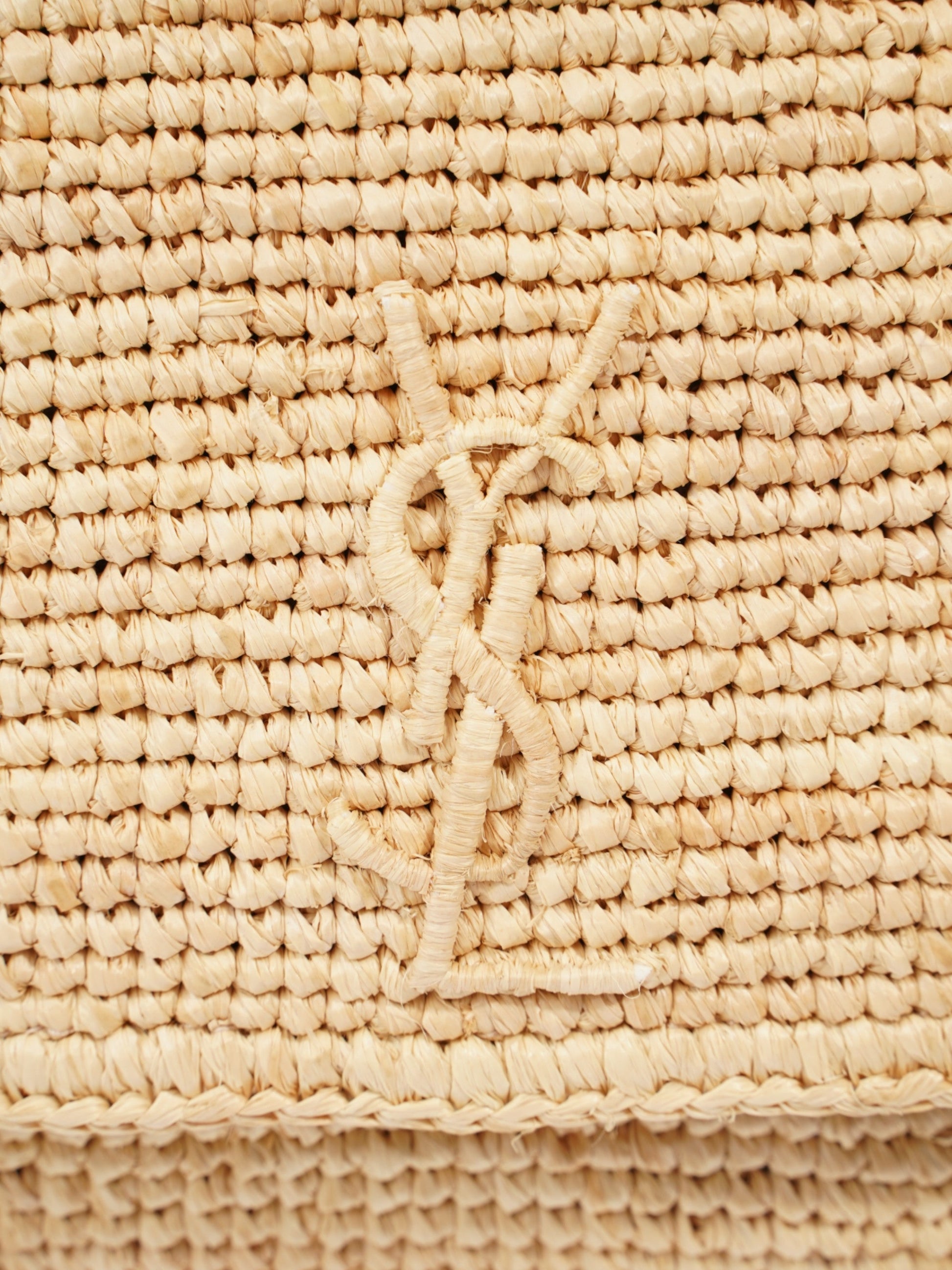 YSL Saint Laurent Kate Natural Crossbody Bag Raffia Medium