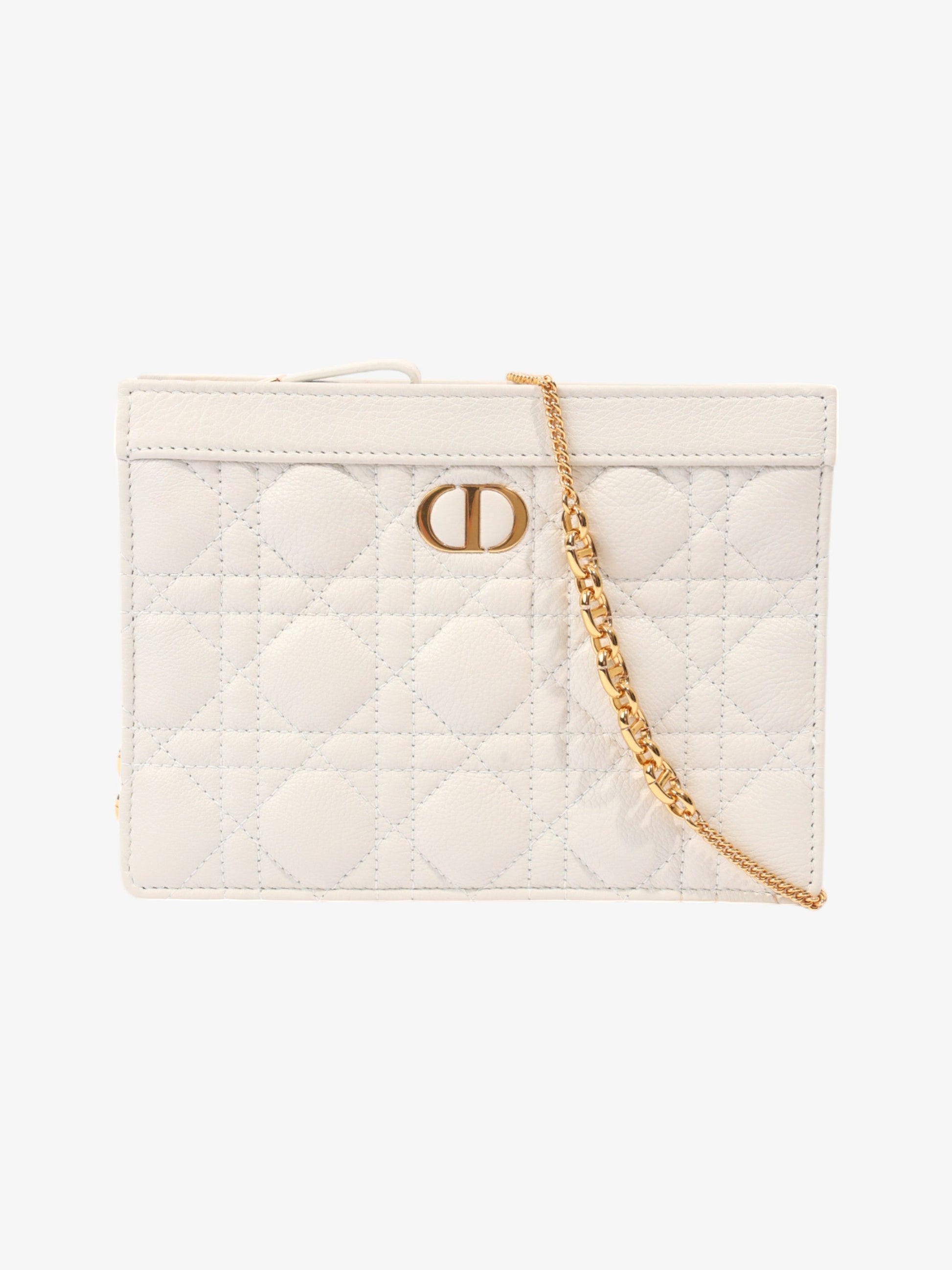 Dior Christian Caro Every Pouch Latte Calfskin Crossbody Bag Leather