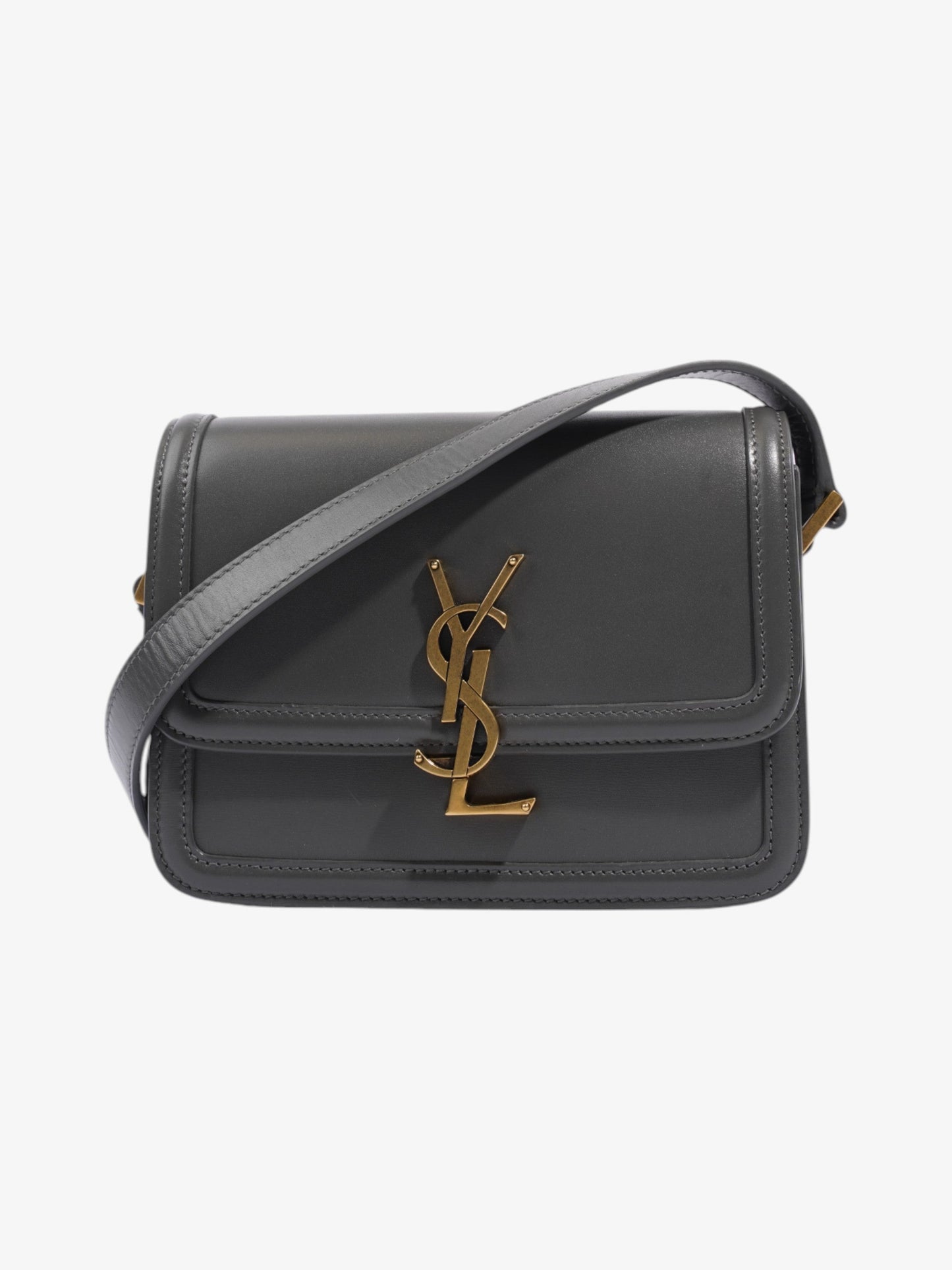 YSL Saint Laurent Grey Crossbody Bag Leather Gray Small