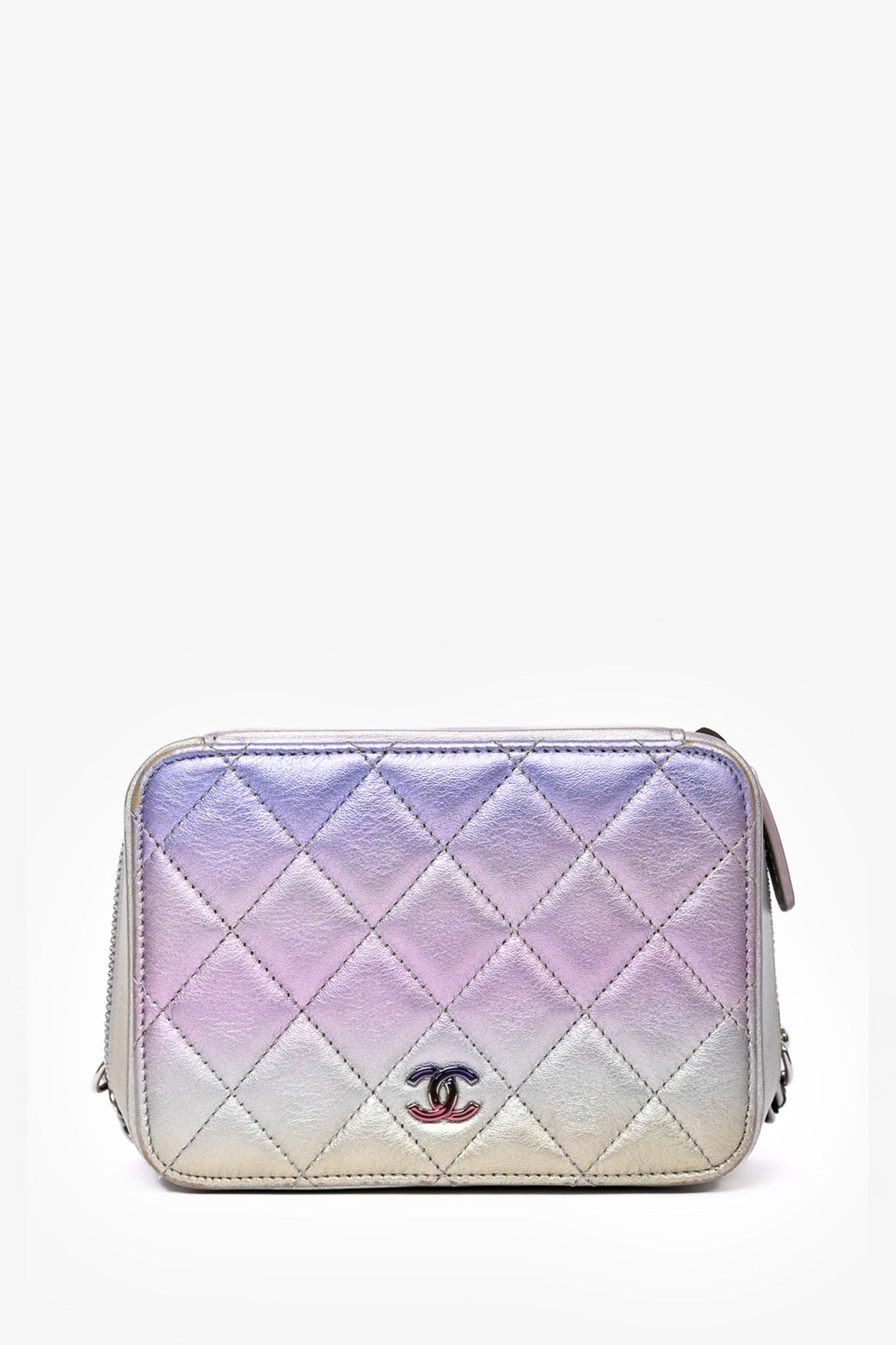 Chanel™ 2021 Iridescent Quilted Lambskin Cube Crossbody