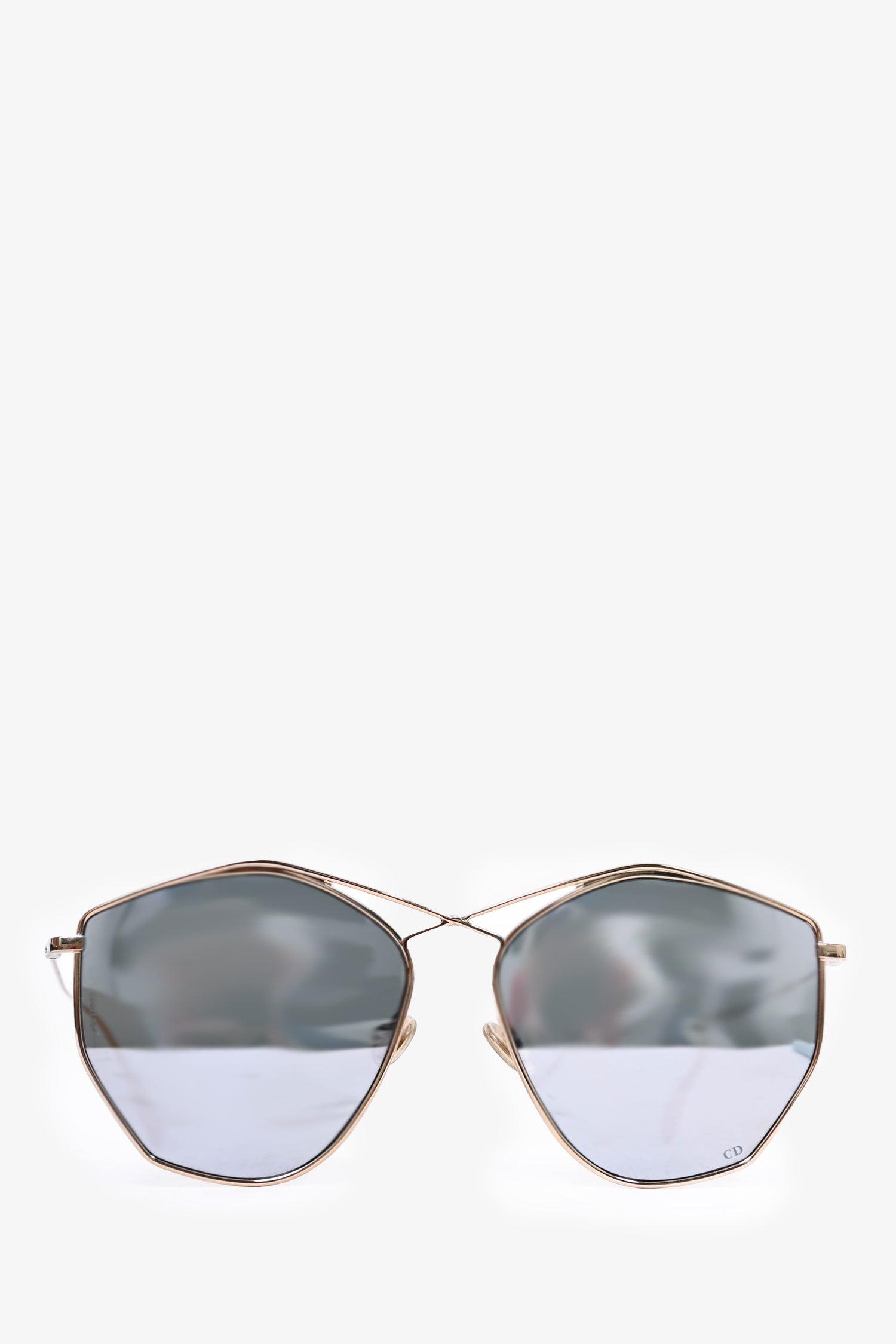 Dior Handbag Christian Thin 'Stellaire' ed Sunglasses Metal Gold
