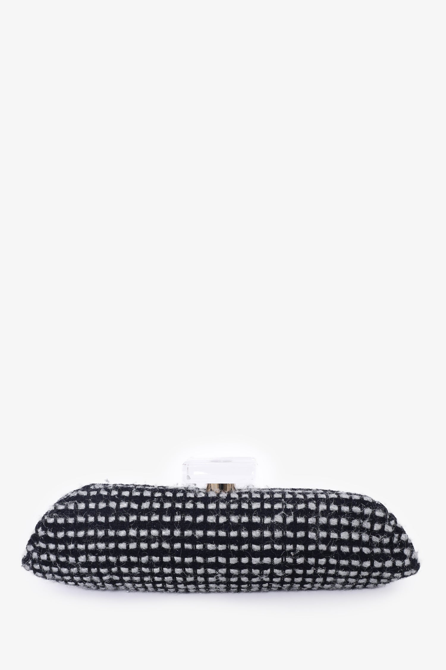 Chaneltm 2002/03 Black/silver Tweed Clutch