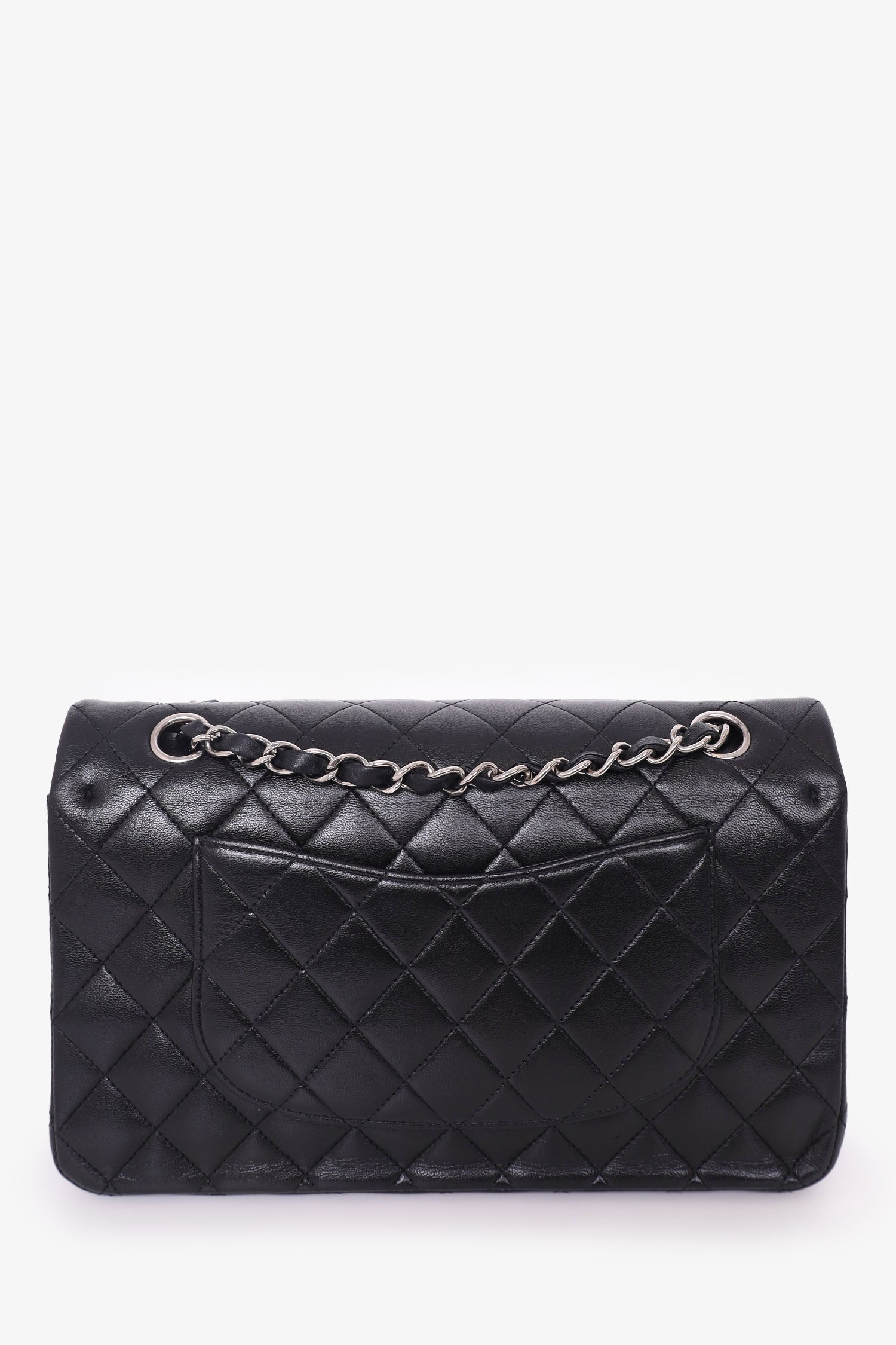 Chaneltm 2009 10 Black Lambskin Quilted Medium Double Flap Handbag