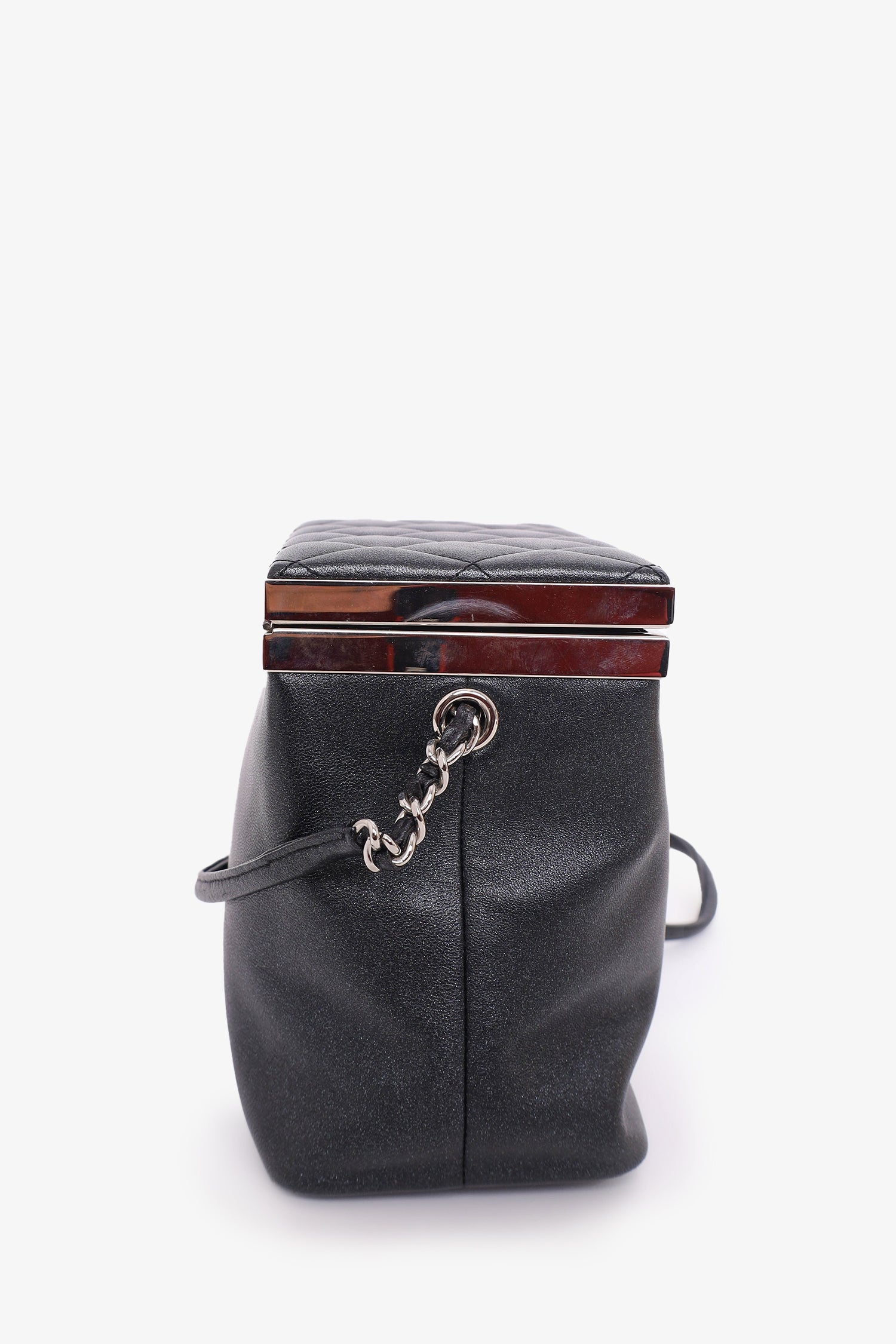 Chanel™ -17 Black Lambskin Quilted Cc Vanity With Strap Bag