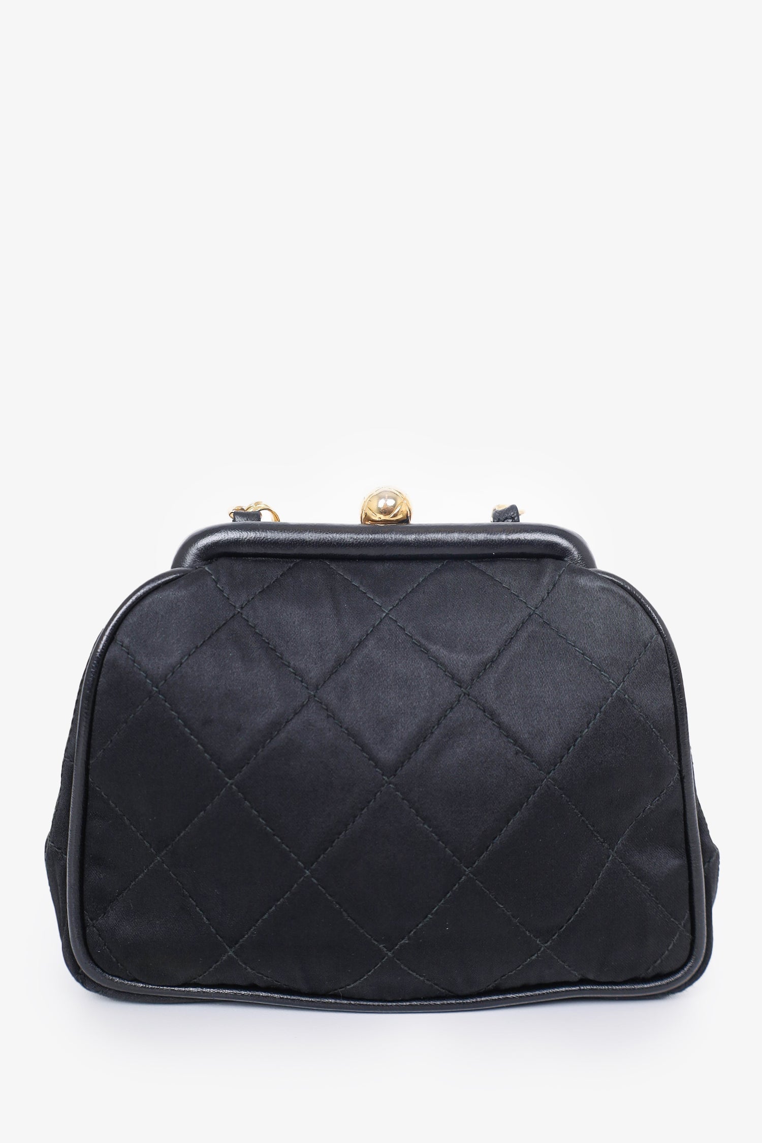 Chanel™ - Black Satin Framed Mini Evening Bag