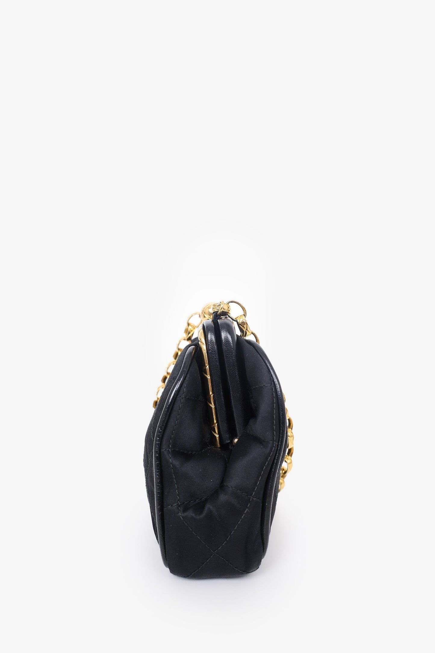 Chanel™ - Black Satin Framed Mini Evening Bag