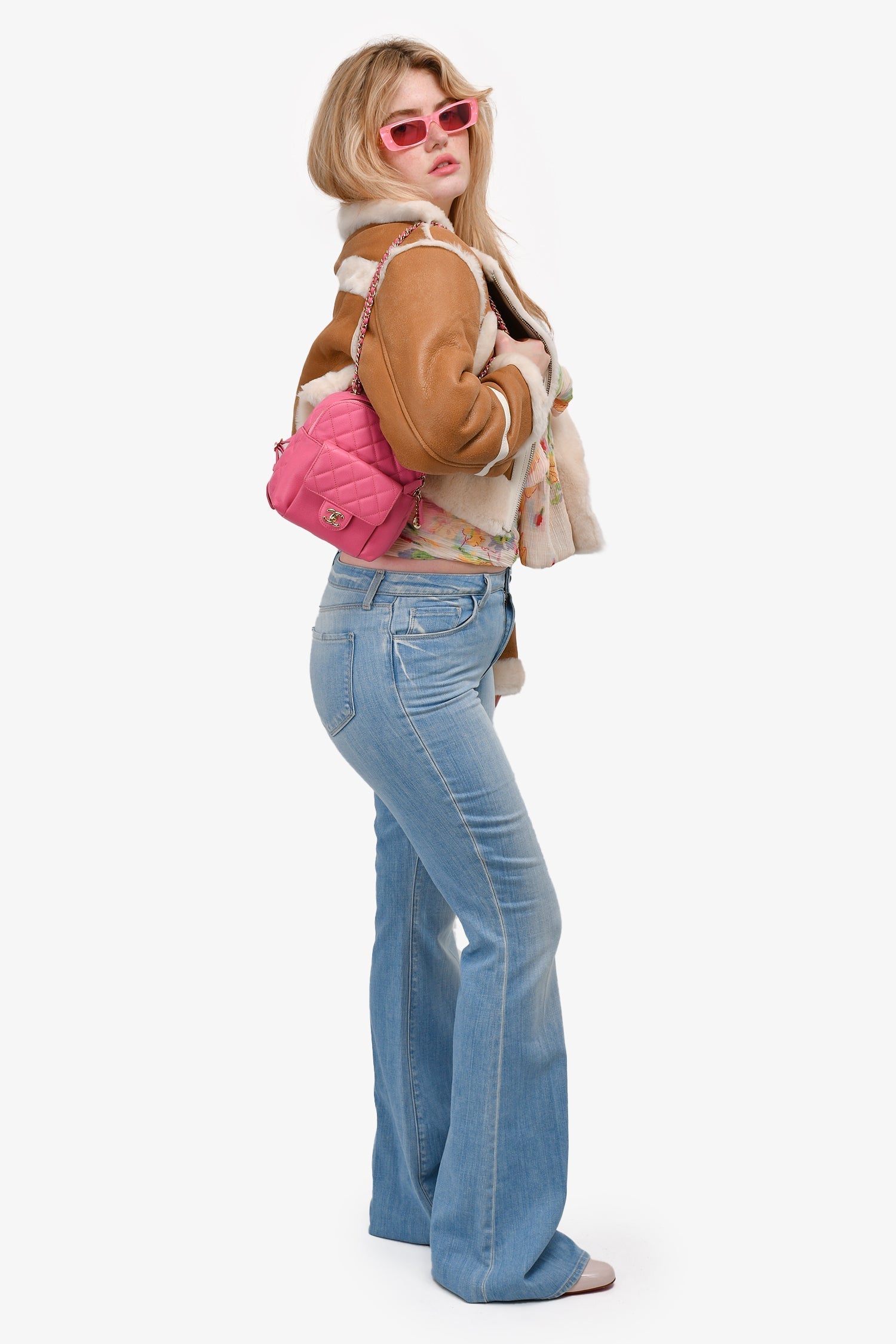 Chaneltm 2019 Hot Pink Caviar Leather Mini Chain Backpack