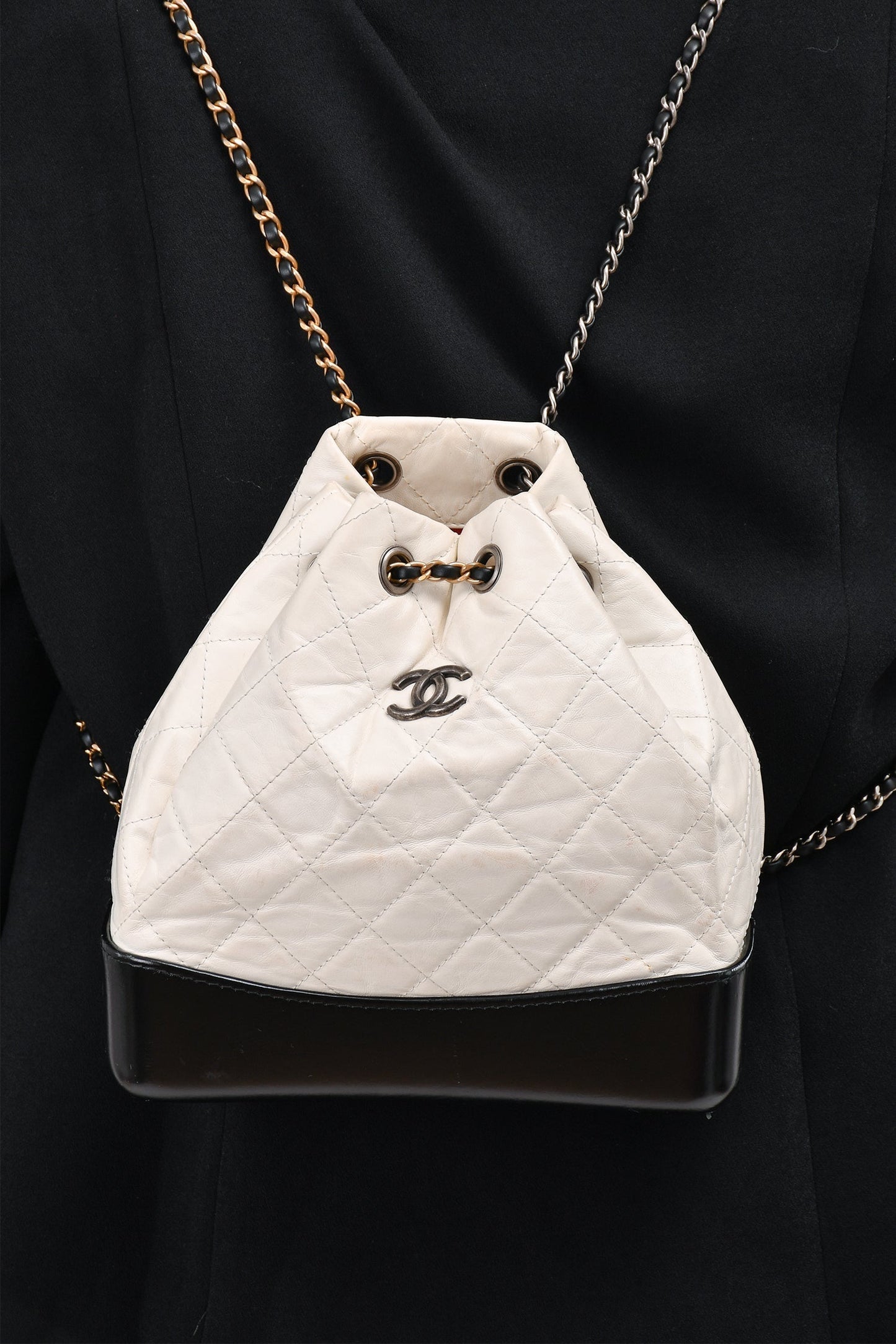 Chanel™ 2018 White/Black Gabrielle Backpack