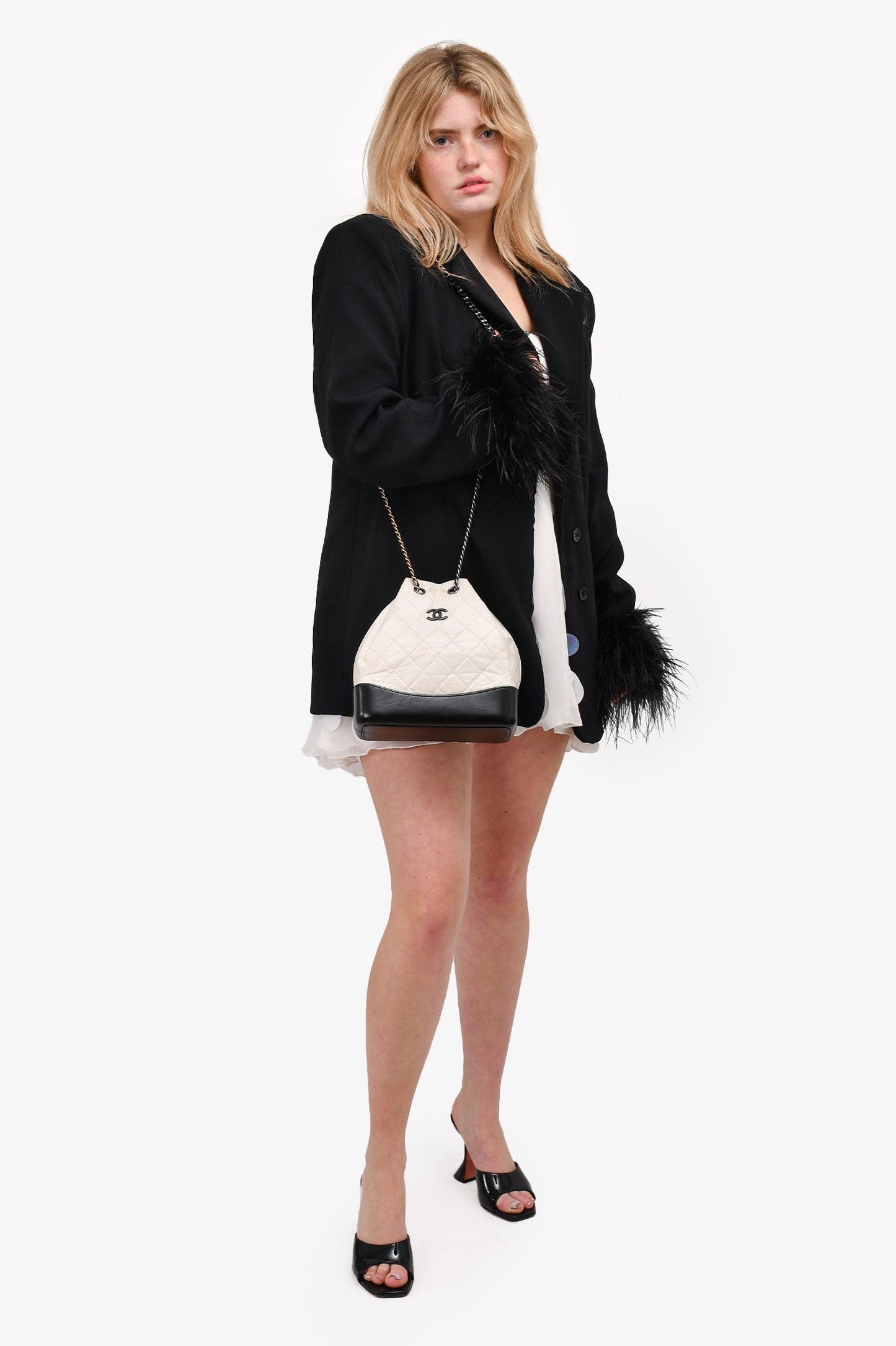 Chanel™ White/Black Gabrielle Backpack