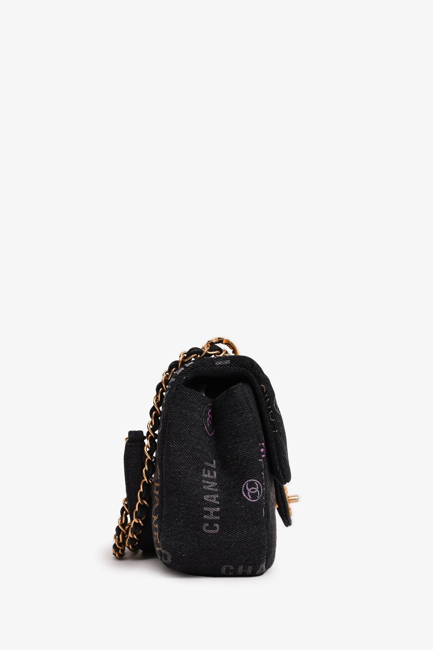 Chanel™ Black Denim Mood Monogram Mini Flap Bag