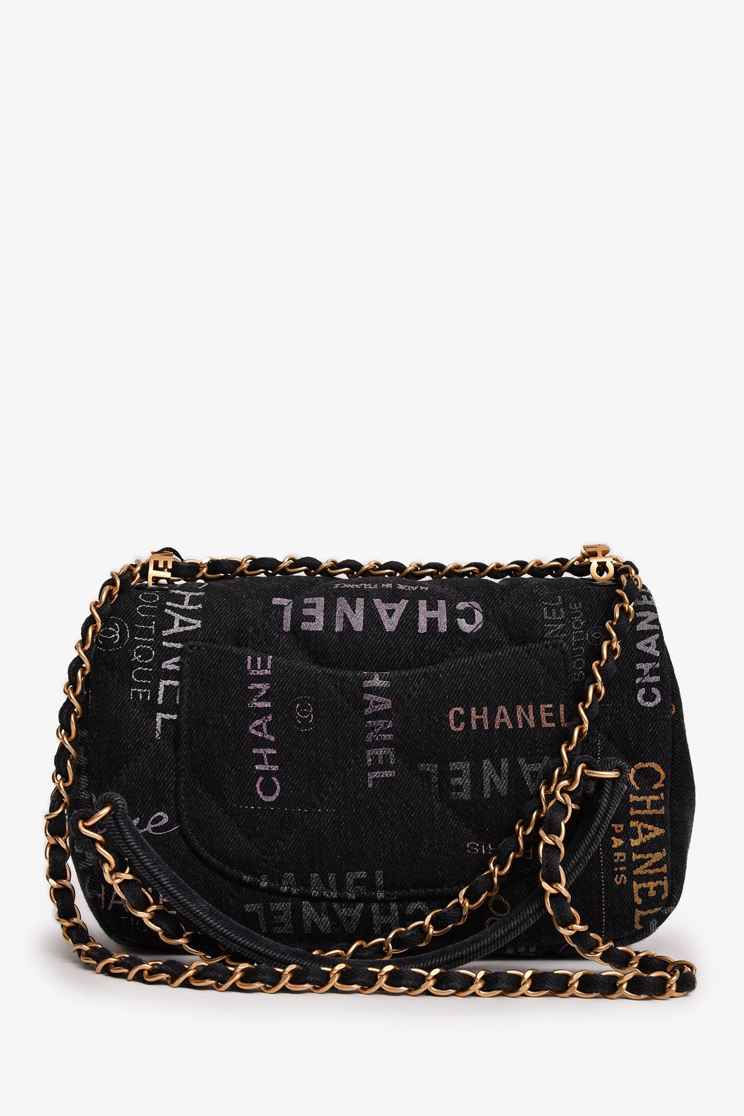 Chanel™ Black Denim Mood Monogram Mini Flap Bag
