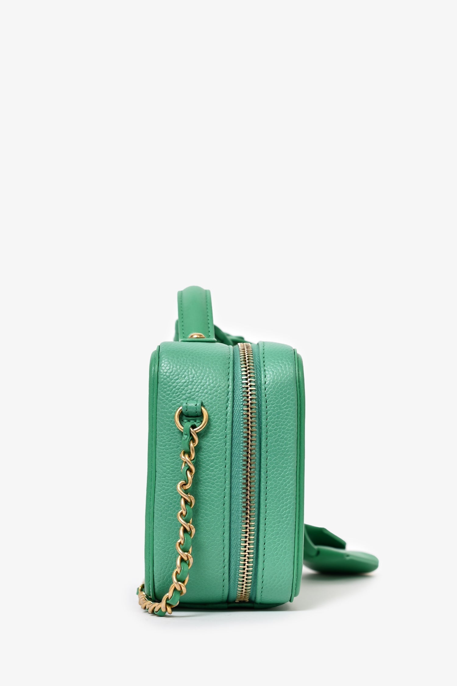 Chaneltm 2017/18 Green Caviar Leather Small Filigree Vanity Case Handbag