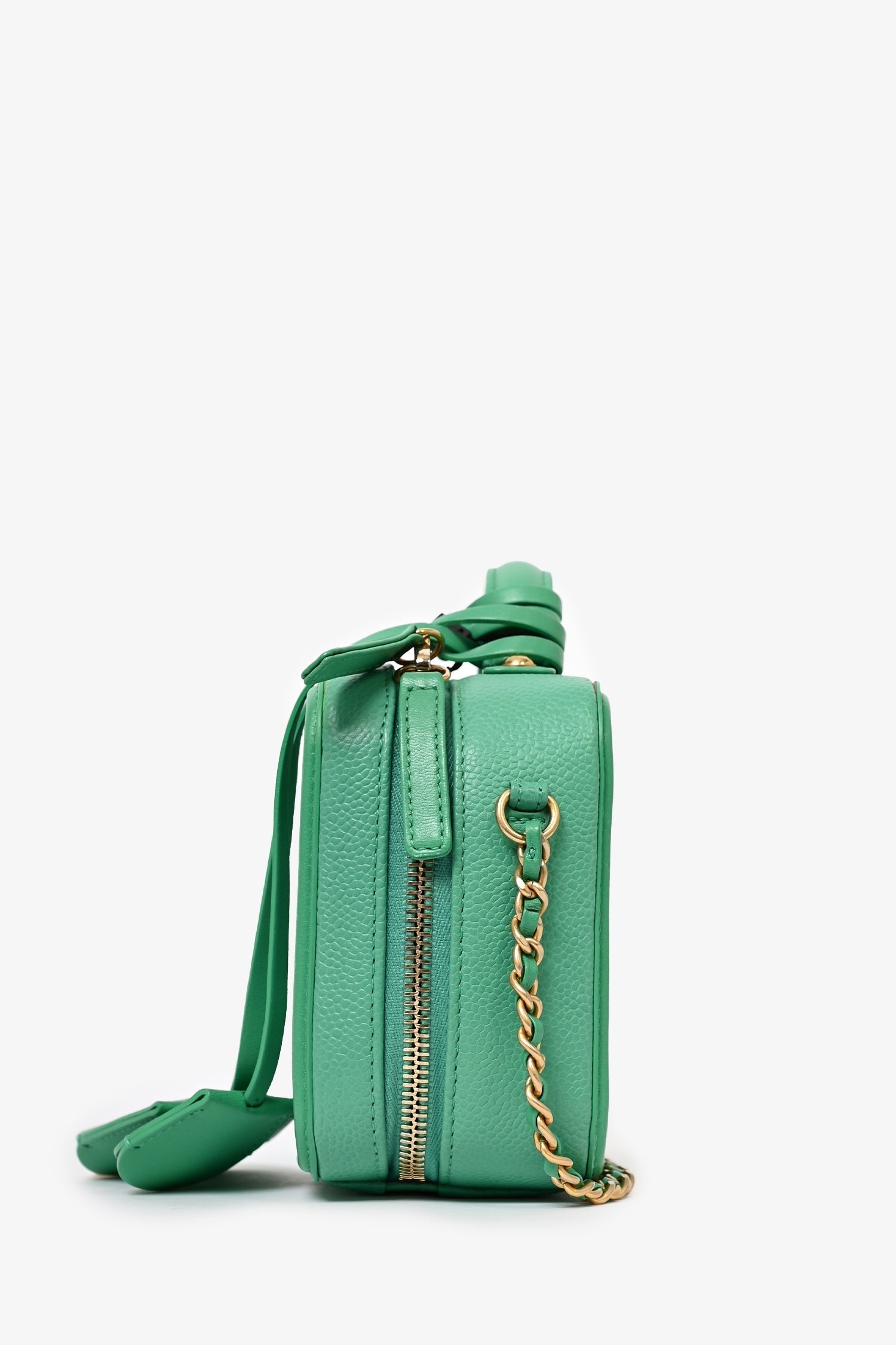 Chaneltm 2017/18 Green Caviar Leather Small Filigree Vanity Case Handbag
