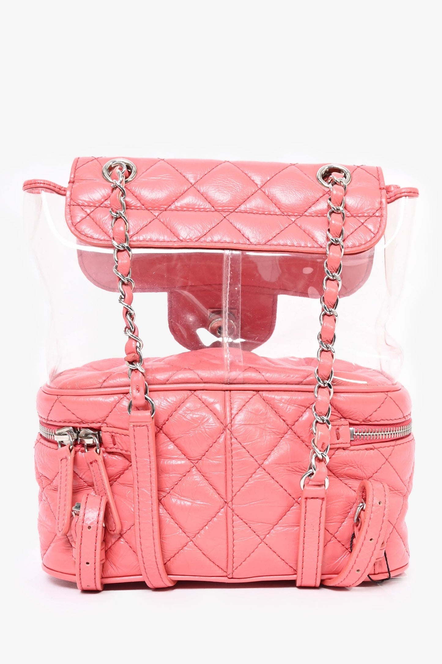 Chanel™ Pink Calfskin Leather/Pvc ' Uarium' Backpack