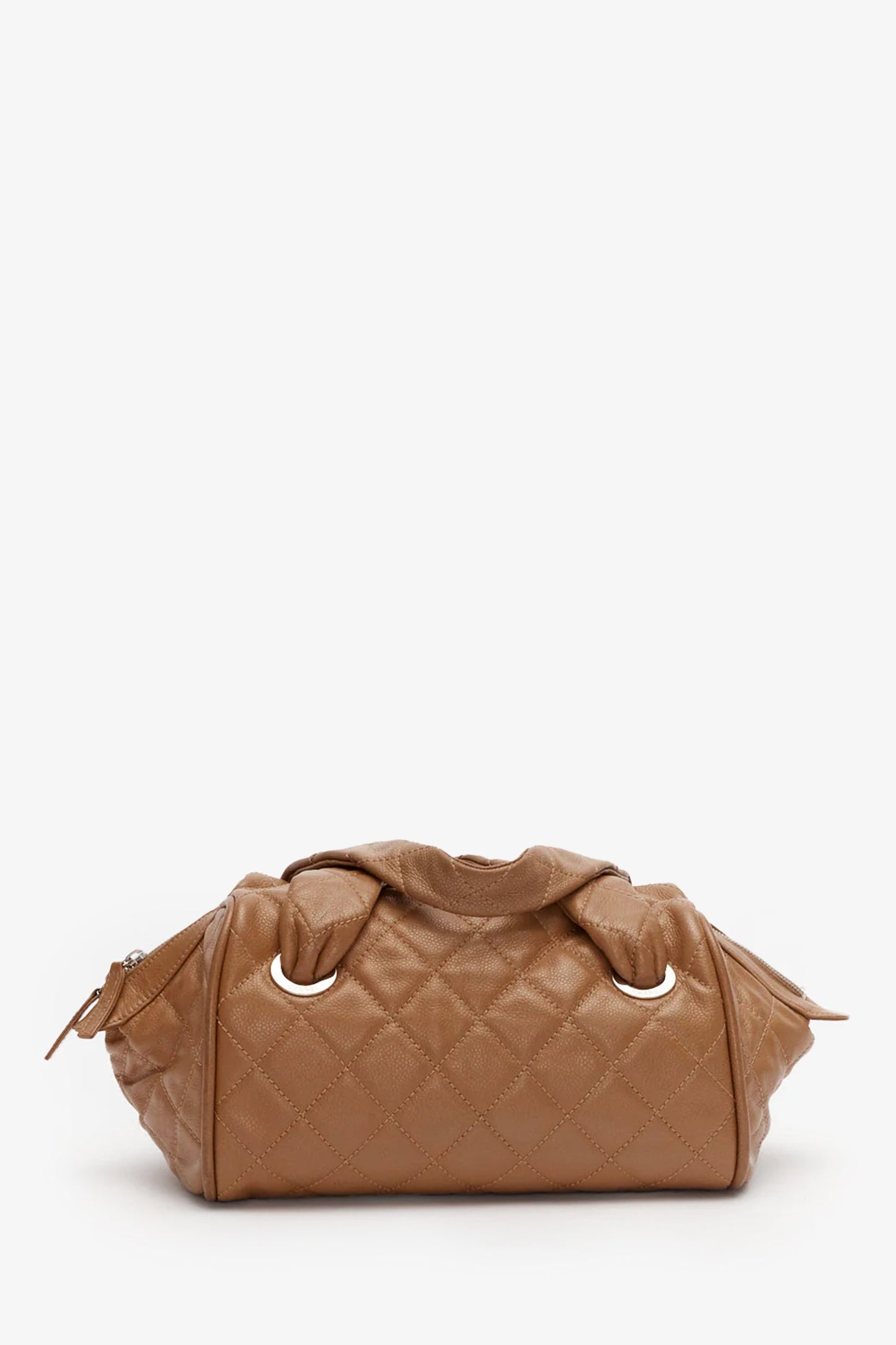 Chaneltm Brown Quilted Caviar Leather Timeless Bowler Keychain