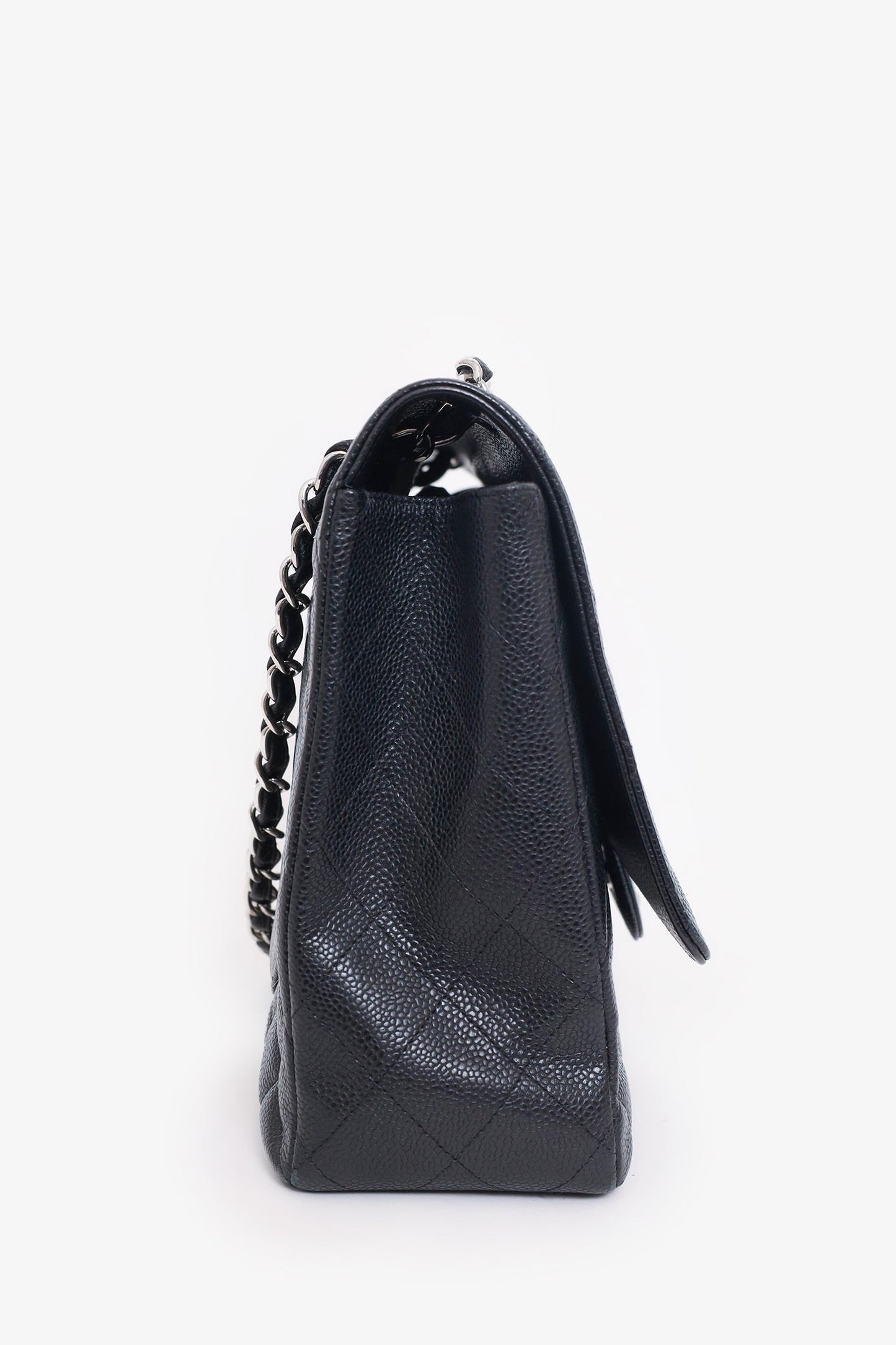 Chaneltm 2009 10 Black Caviar Leather Maxi Single Flap Shoulder Bag