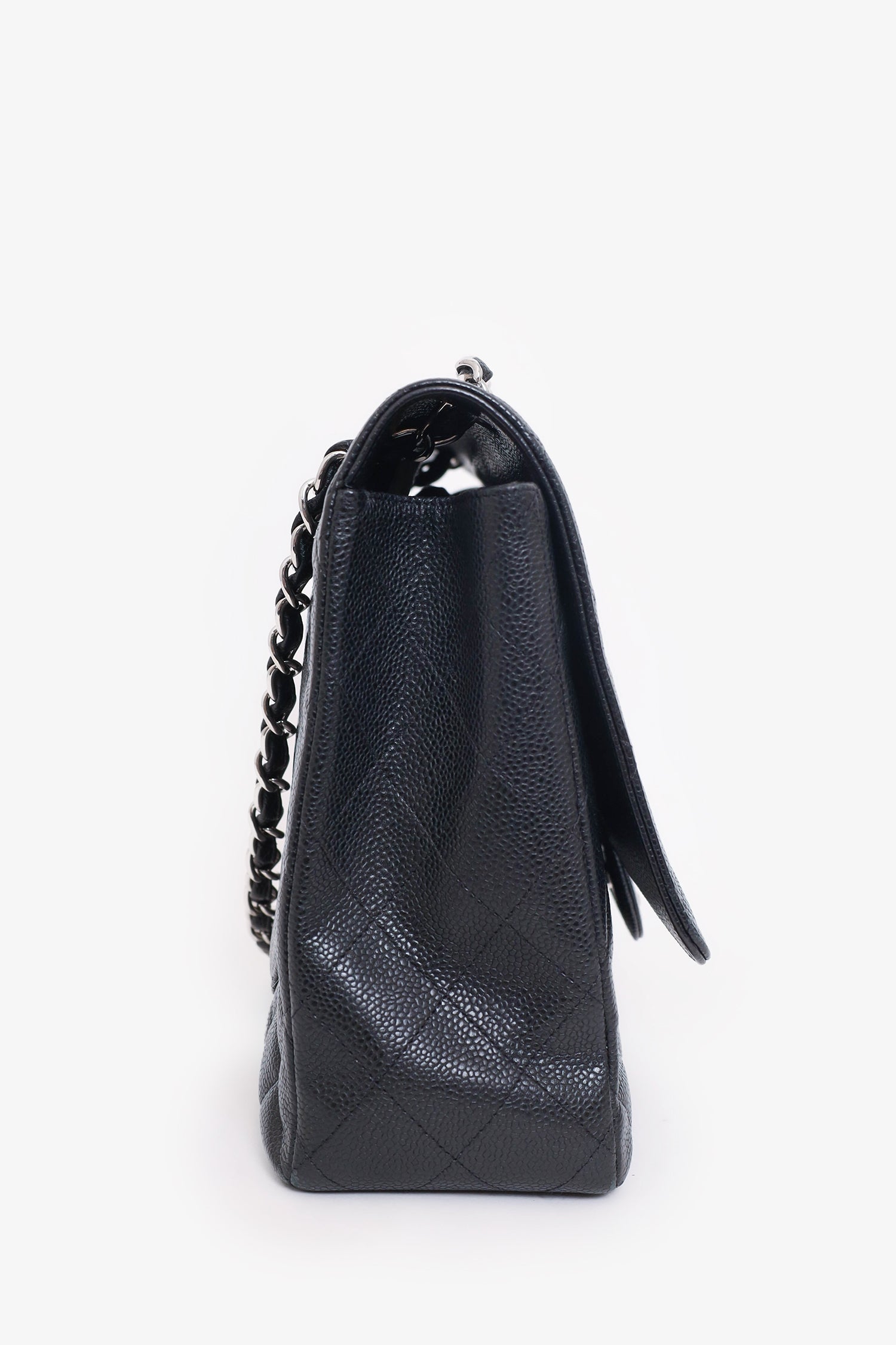 Chaneltm 2009 10 Black Caviar Leather Maxi Single Flap Shoulder Bag