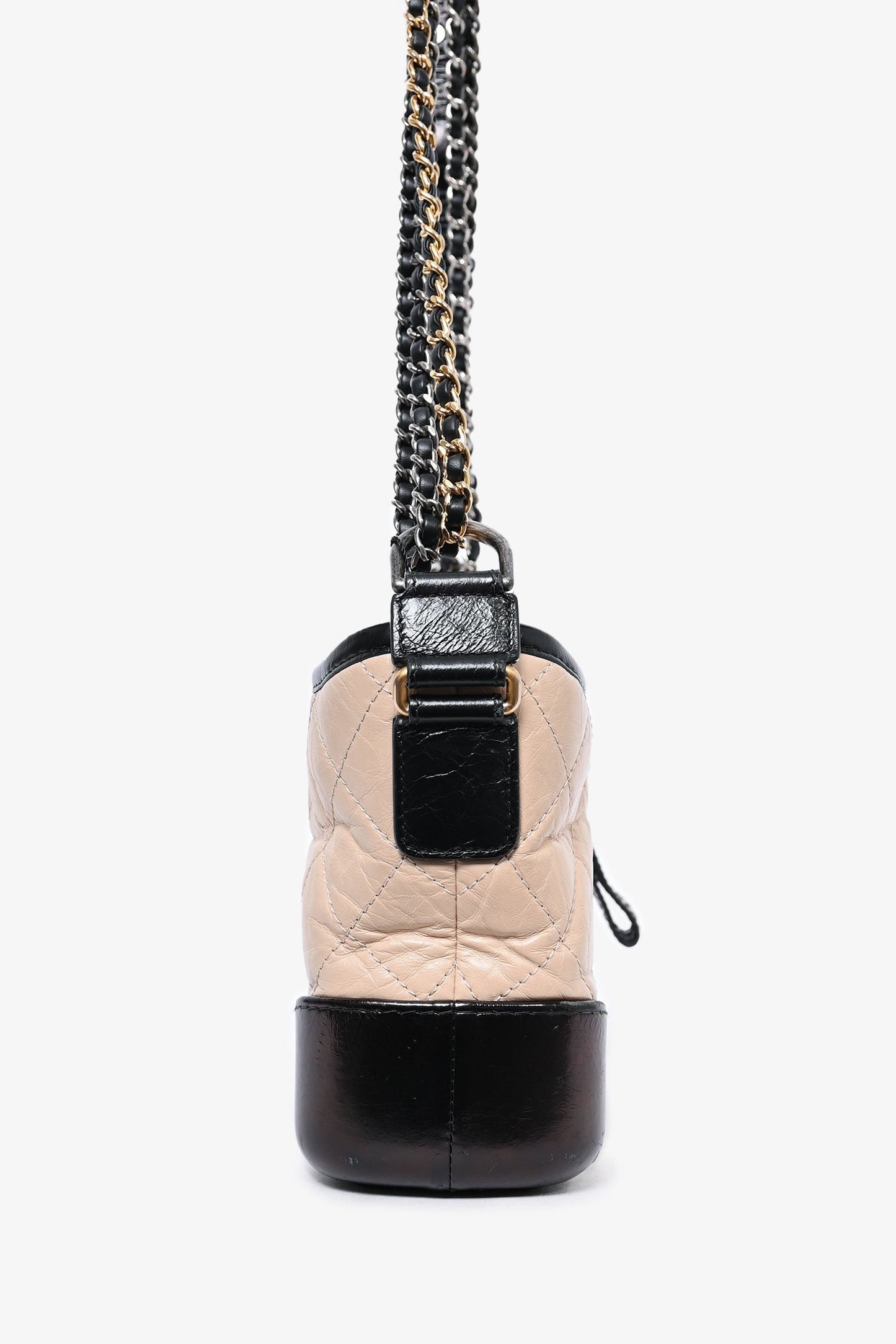 Chaneltm 2018 Beige/black Quilted Small Gabrielle Shoulder Bag (as Is)