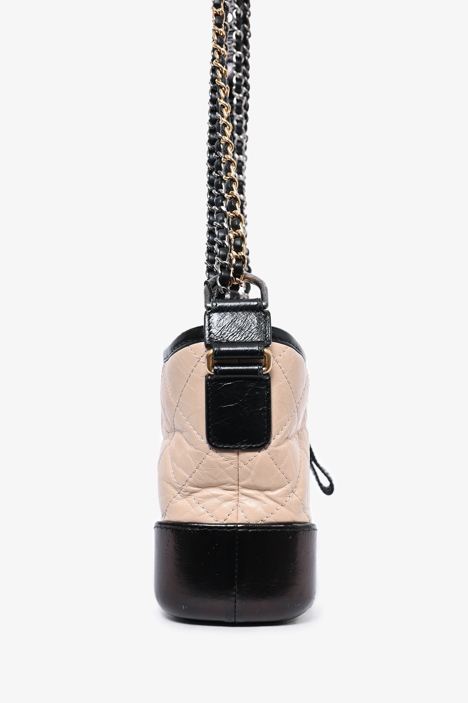 Chaneltm 2018 Beige/black Quilted Small Gabrielle Shoulder Bag (as Is)