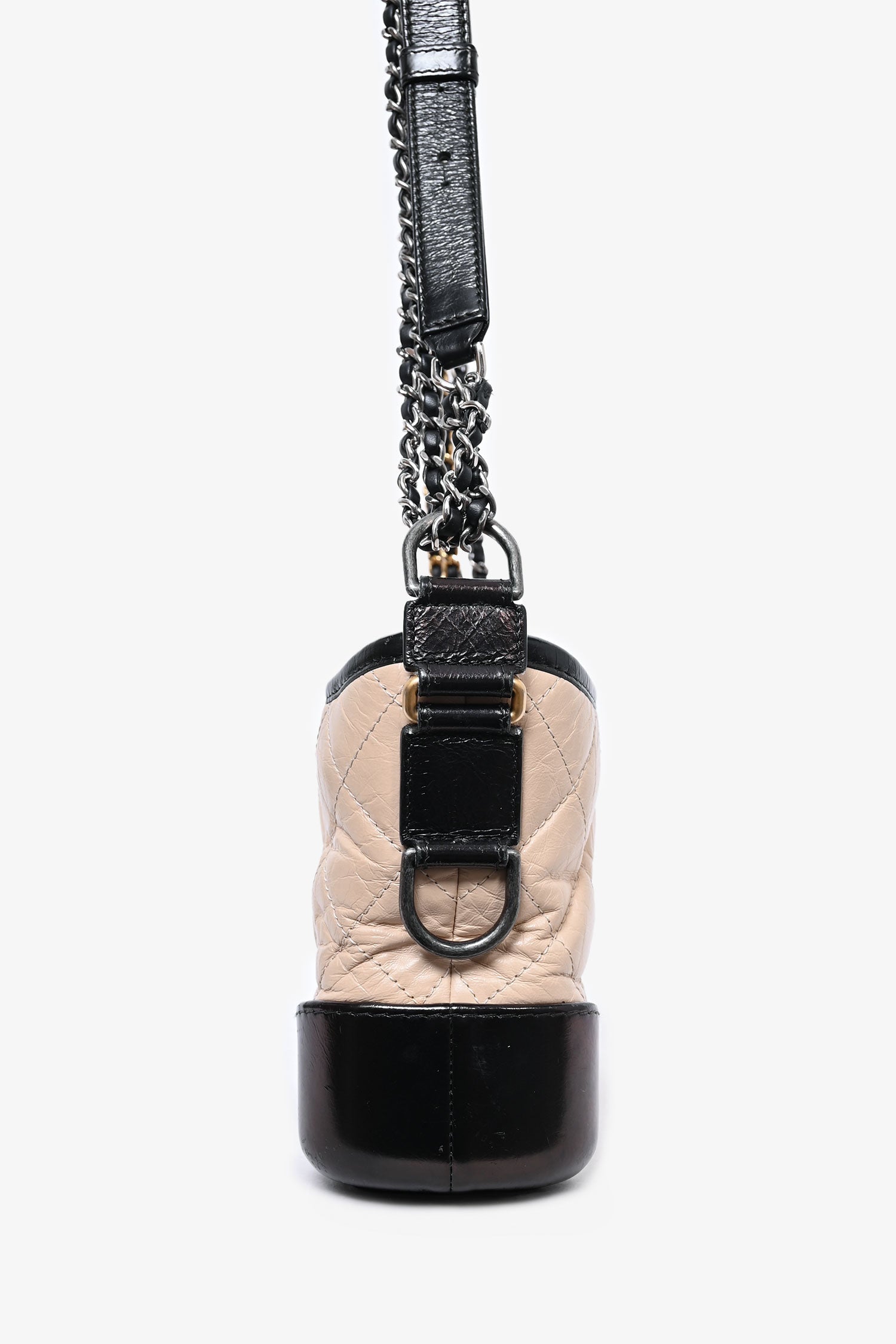 Chaneltm 2018 Beige/black Quilted Small Gabrielle Shoulder Bag (as Is)