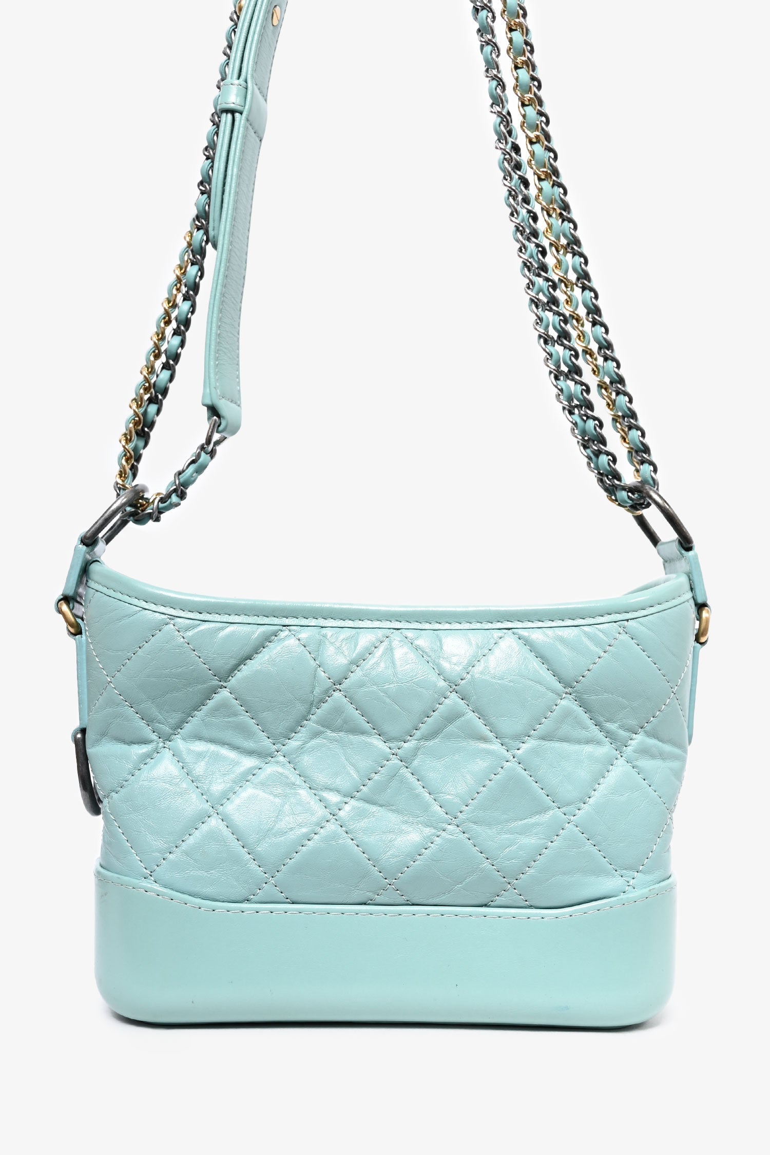 Chaneltm 2019 Seafoam Green Quilted Small Gabrielle Shoulder Bag (as Is)