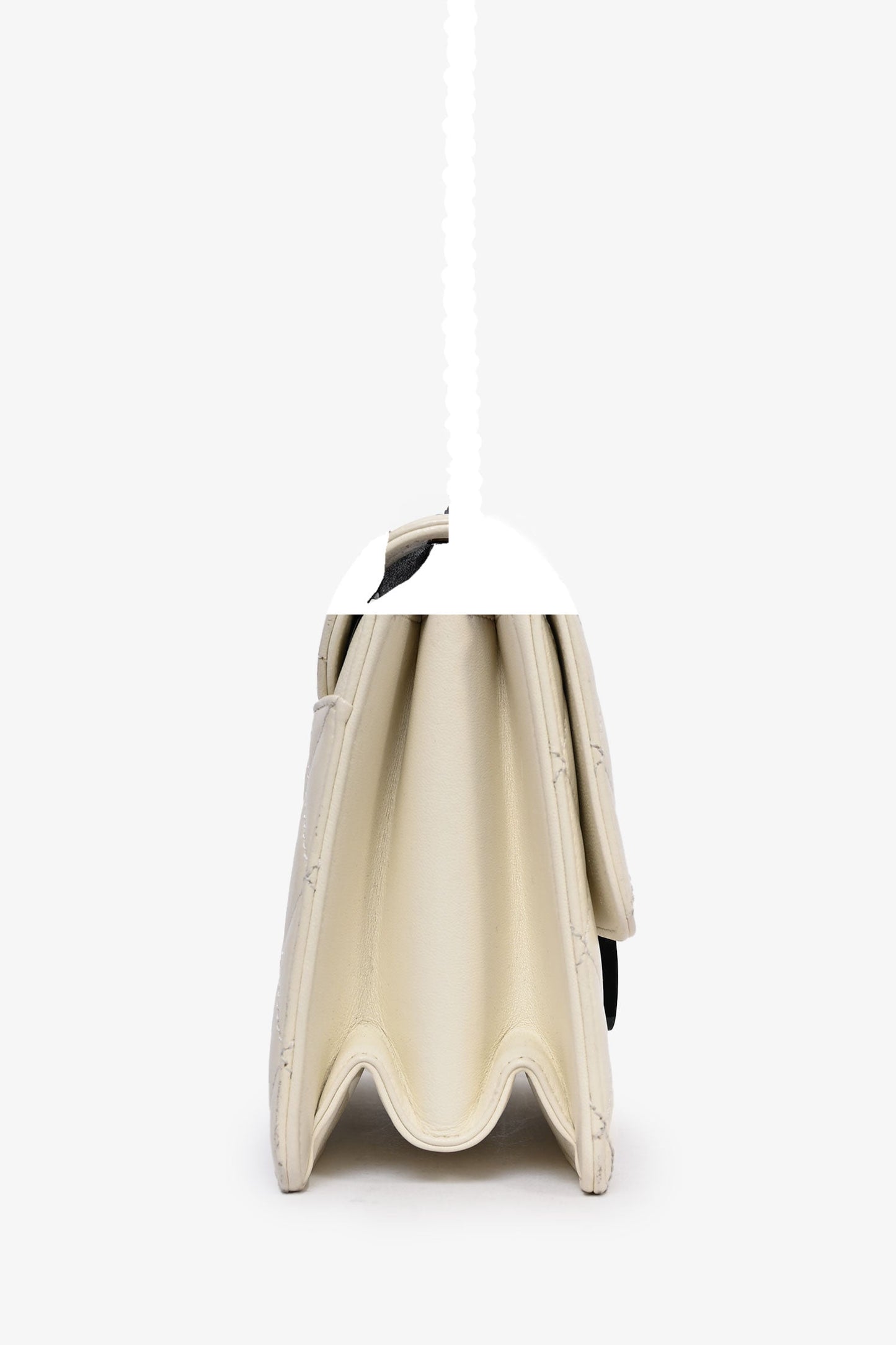Chanel™ Cream Leather Beauty Lock Flap Shoulder Bag