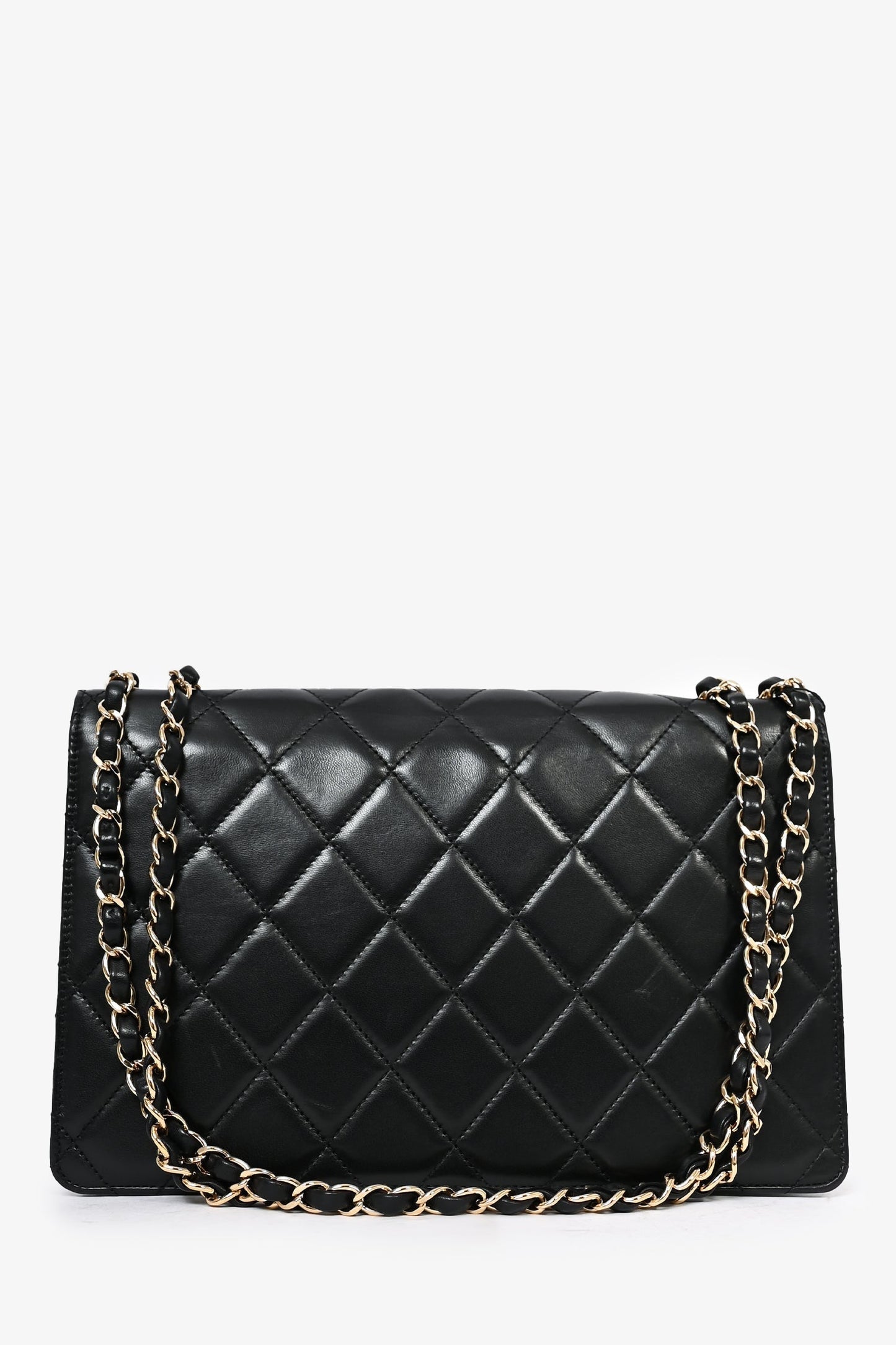 Chaneltm Black Lambskin 2013/14 CC Golden Class Large Flap Shoulder Bag