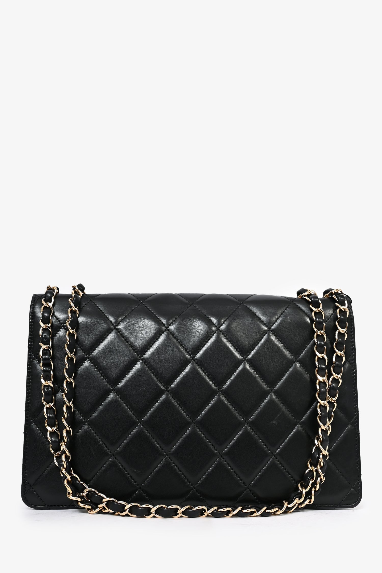 Chaneltm Black Lambskin 2013/14 CC Golden Class Large Flap Shoulder Bag